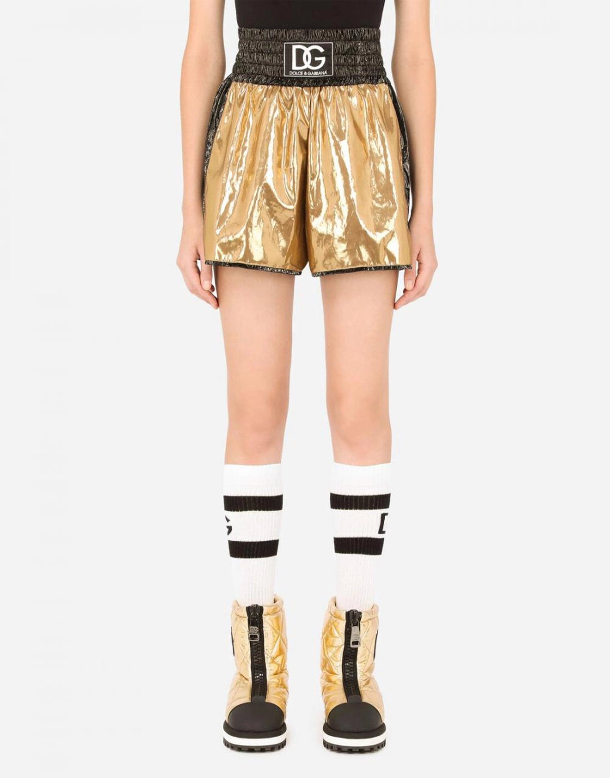 Verijdelde Gold nylon shorts