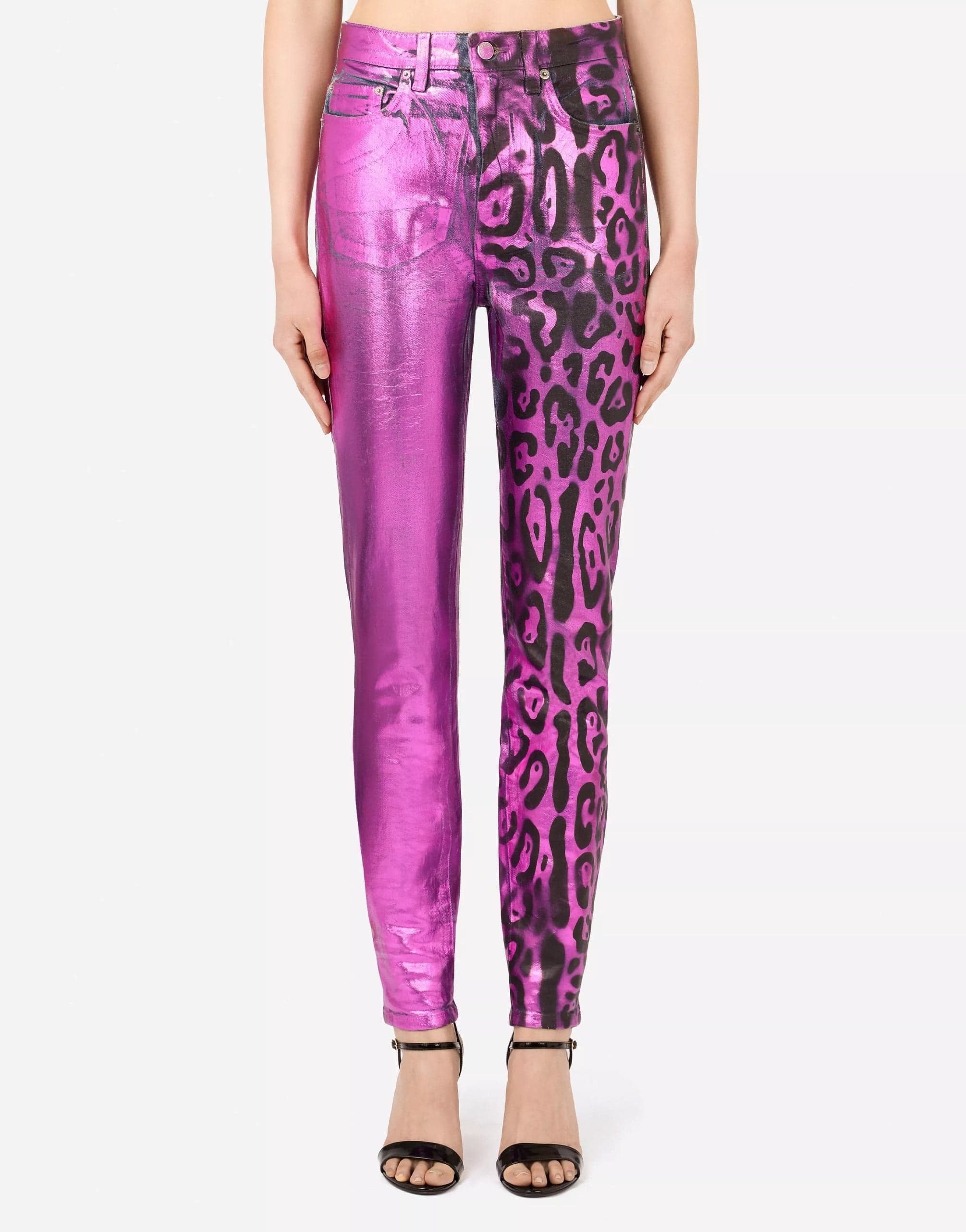 Dolce & Gabbana Foiled Leopard Print Jeans