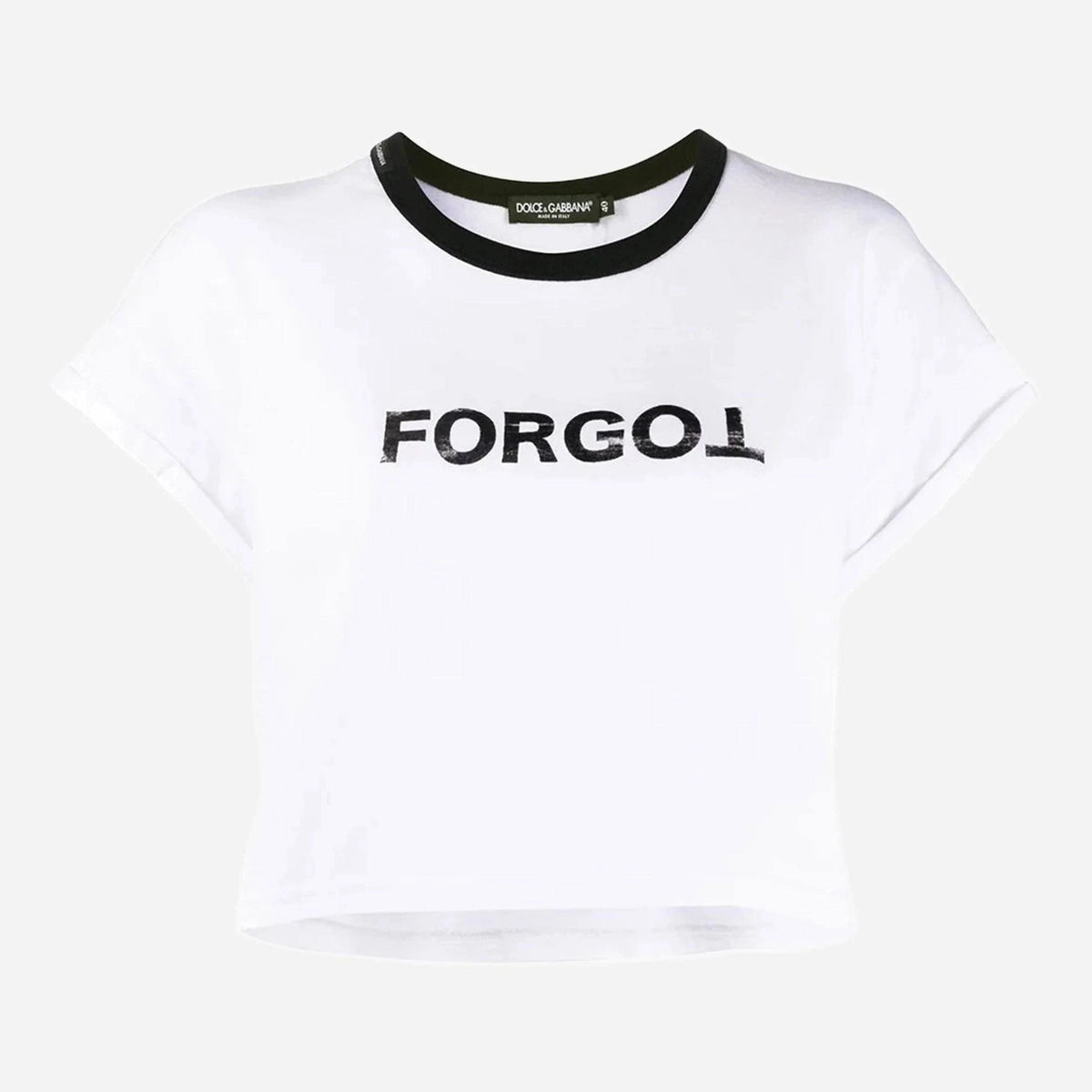 DOLCE&GABBANA FORGOTプリントTシャツ Dolce & Gabbana プリントクロップドTシャツを忘れてください