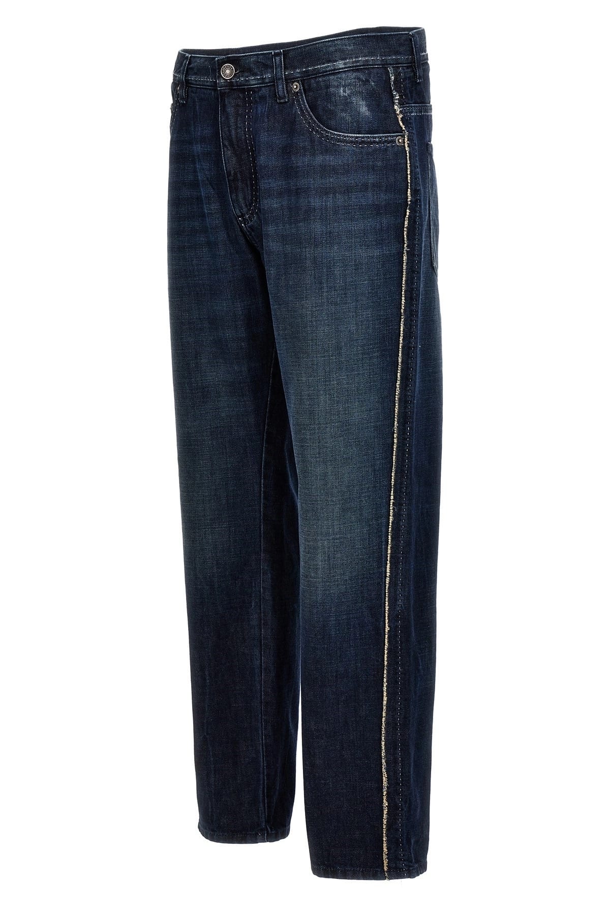 Dolce & Gabbana Dolce & Gabbana Fringed Stitching Skinny Jeans