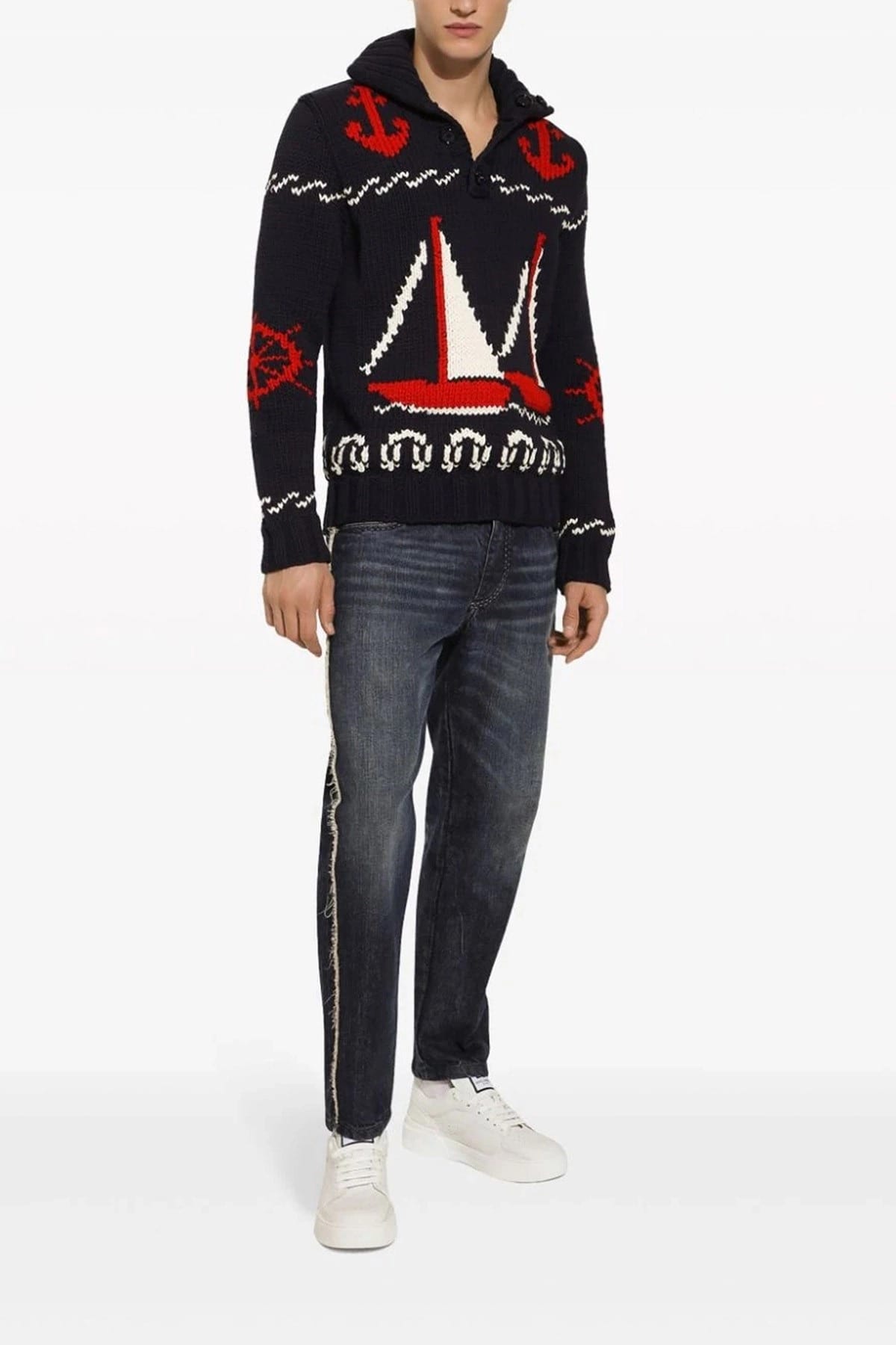 Dolce & Gabbana Fringed Stitching Skinny Jeans - alternate view