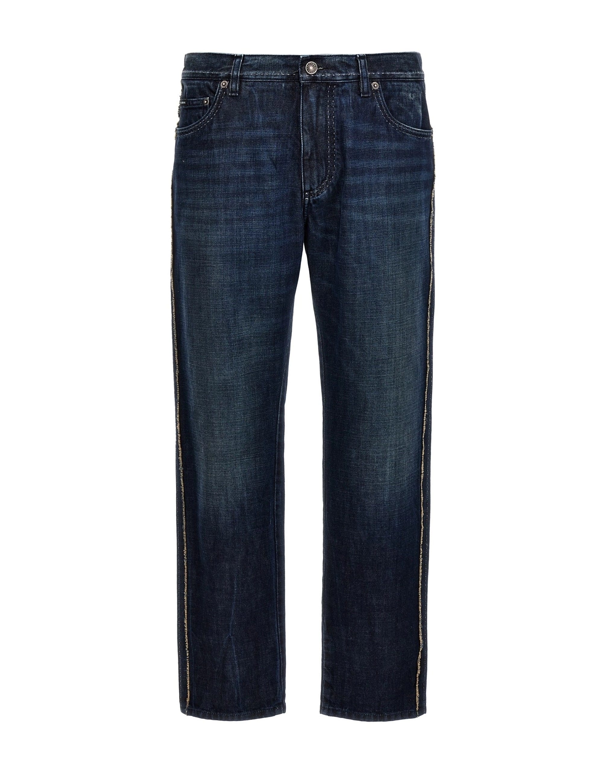 Dolce & Gabbana Dolce & Gabbana Fringed Stitching Skinny Jeans