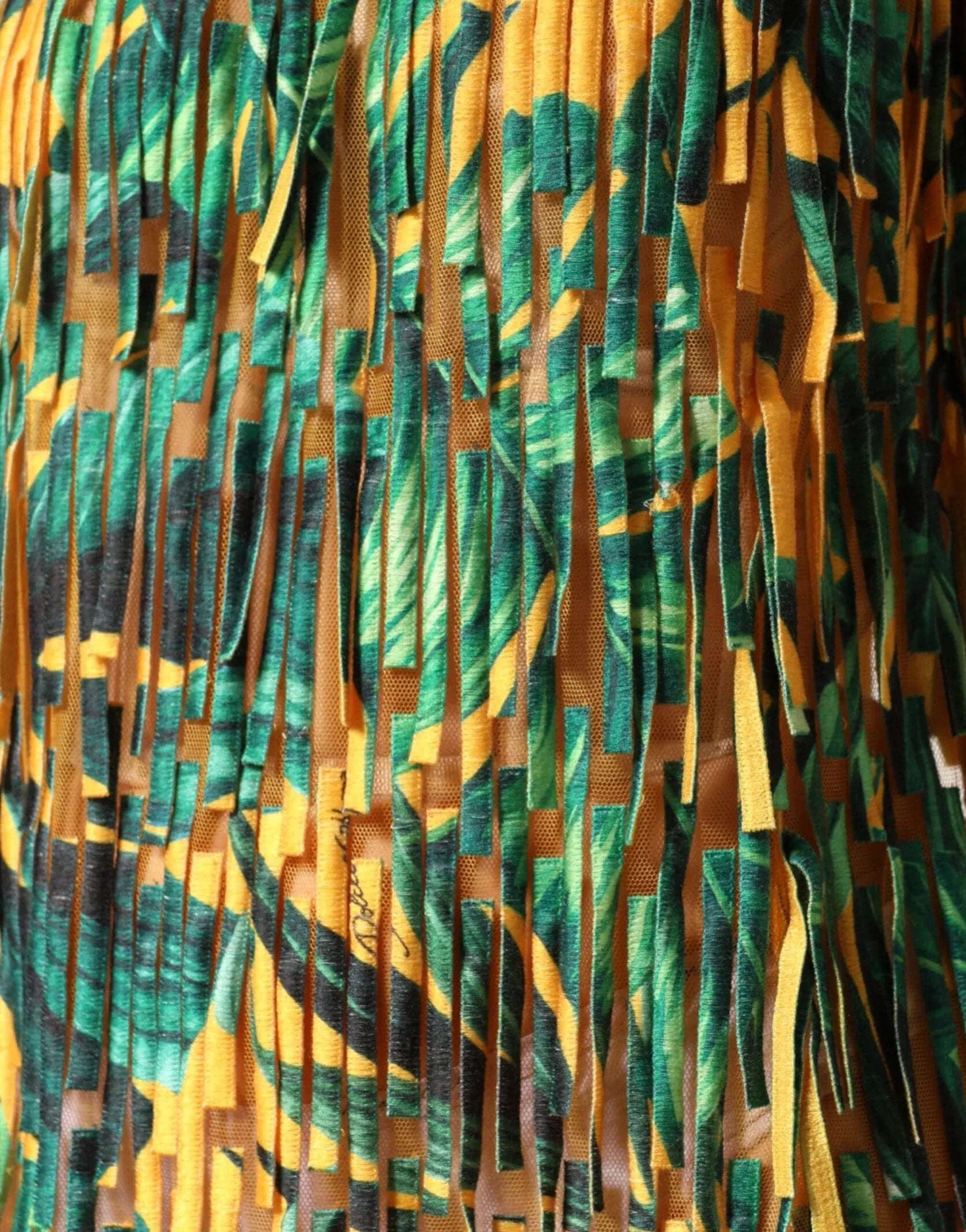 Dolce & Gabbana Fringed Tropical-Print Cotton-Blend Mesh Maxi Dress
