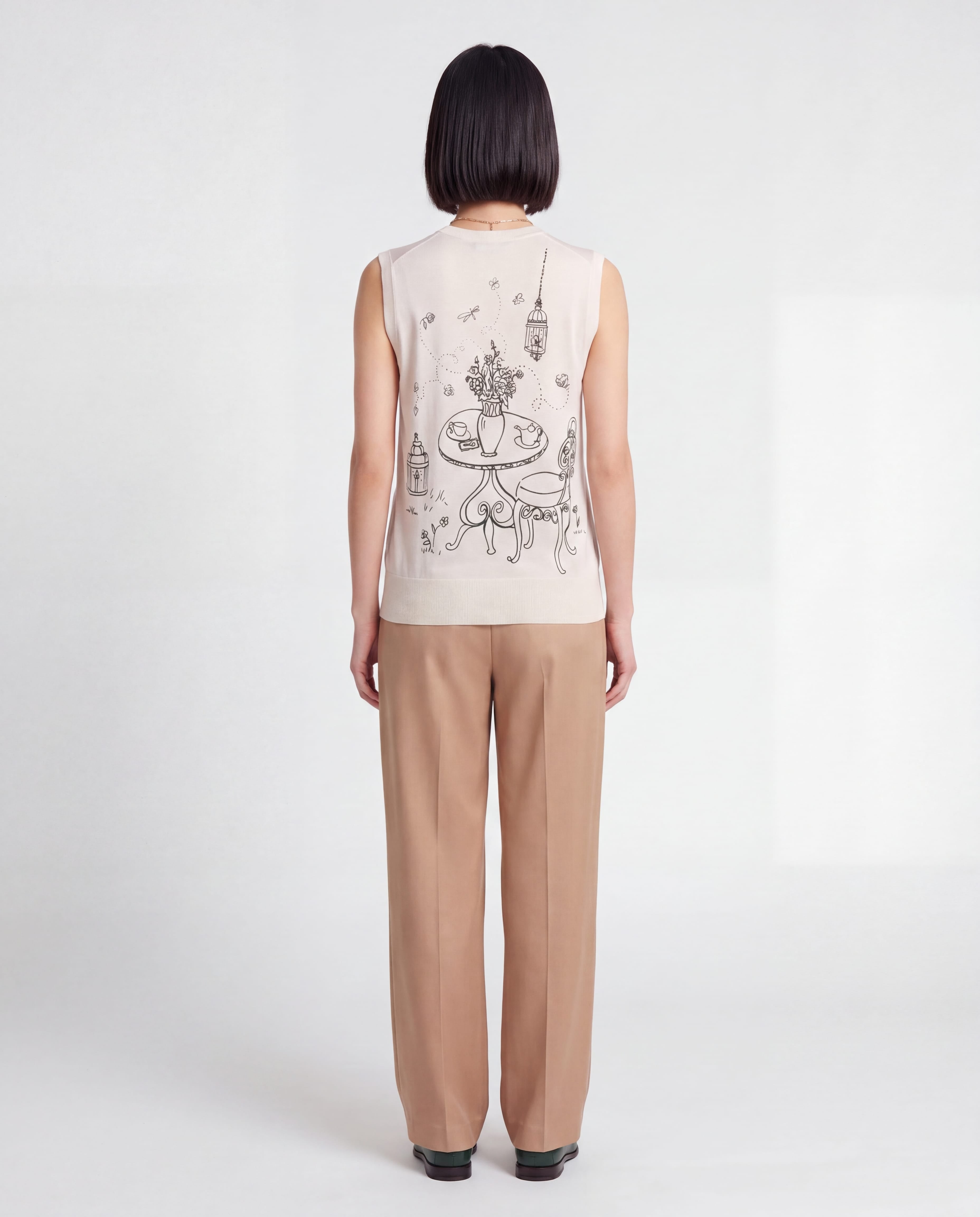 Dolce & Gabbana Dolce & Gabbana Garden Print Silk Knit Top
