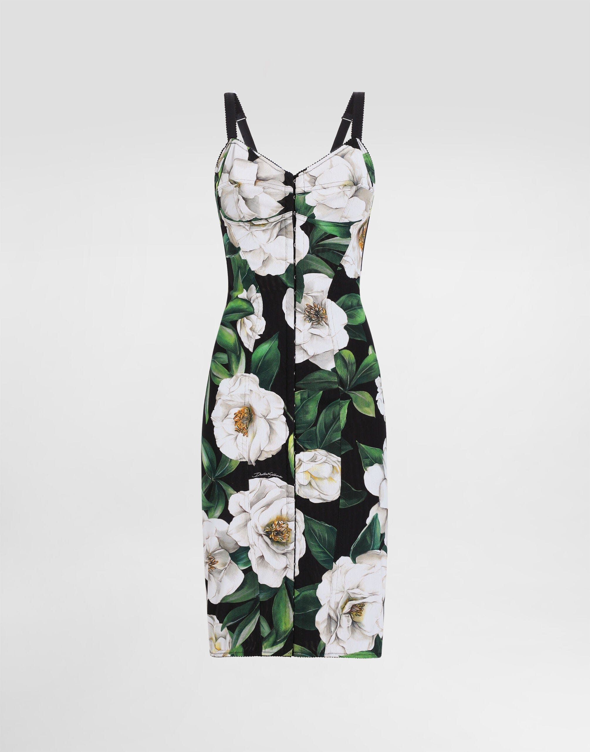 Dolce & Gabbana Gardenia And Floral-Print Midi Dress