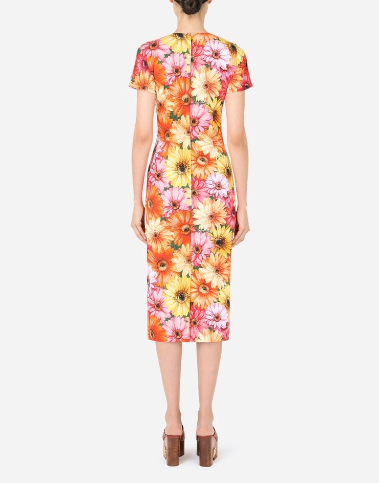 Dolce & Gabbana Gerbera-Daisy Print Charmeuse Dress