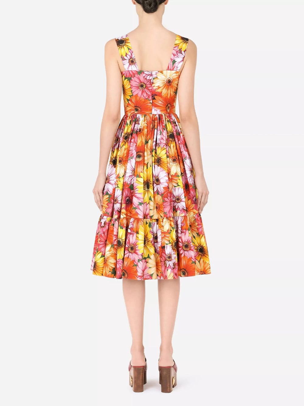 Dolce & Gabbana Gerbera-Daisy Print Poplin Dress