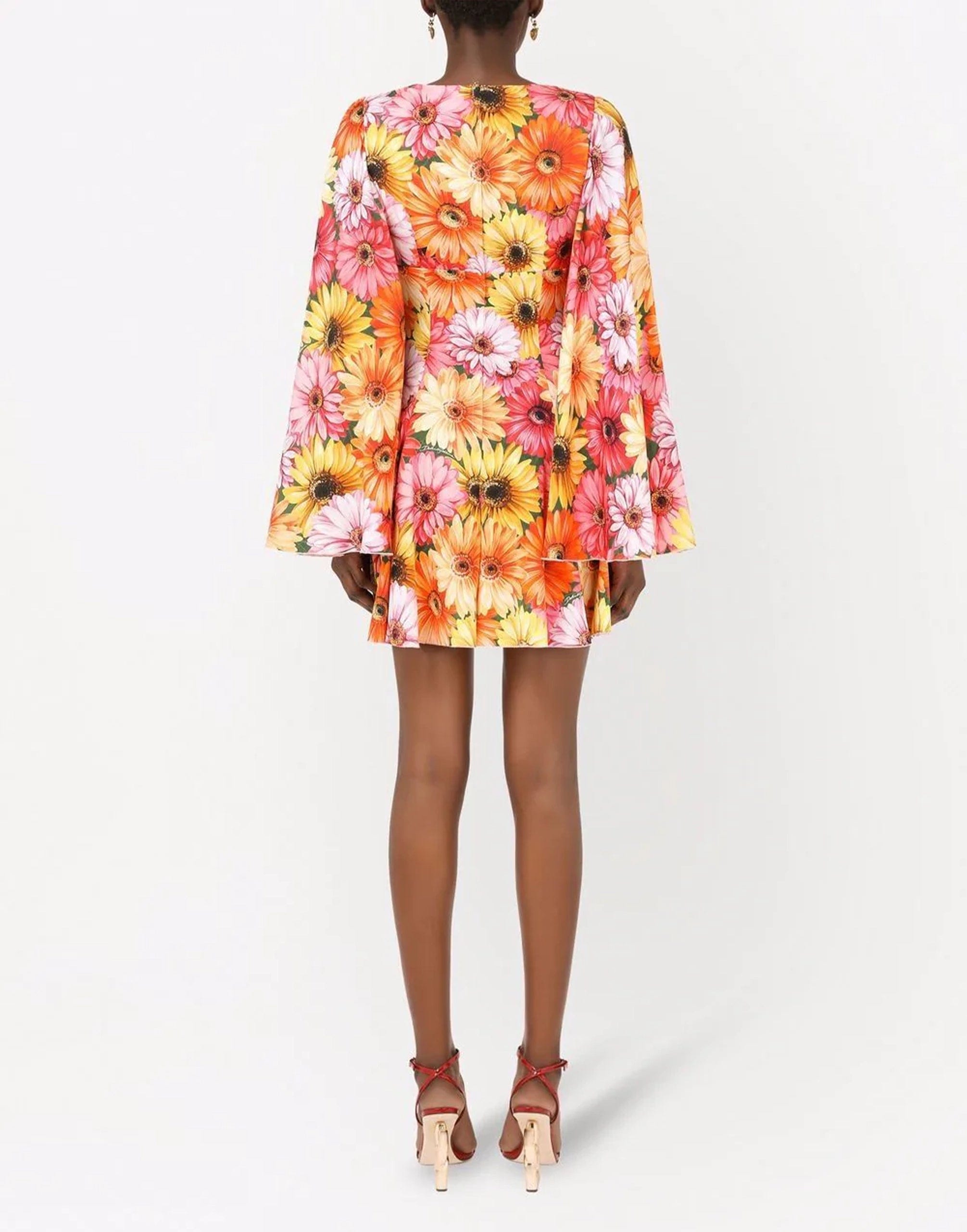 Dolce & Gabbana Gerbera Daisy Print Short Dress