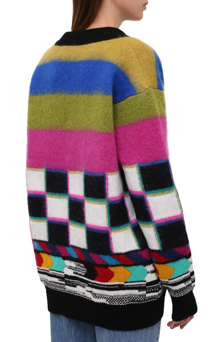 Dolce & Gabbana Glitch Designed V-Neck Sweater