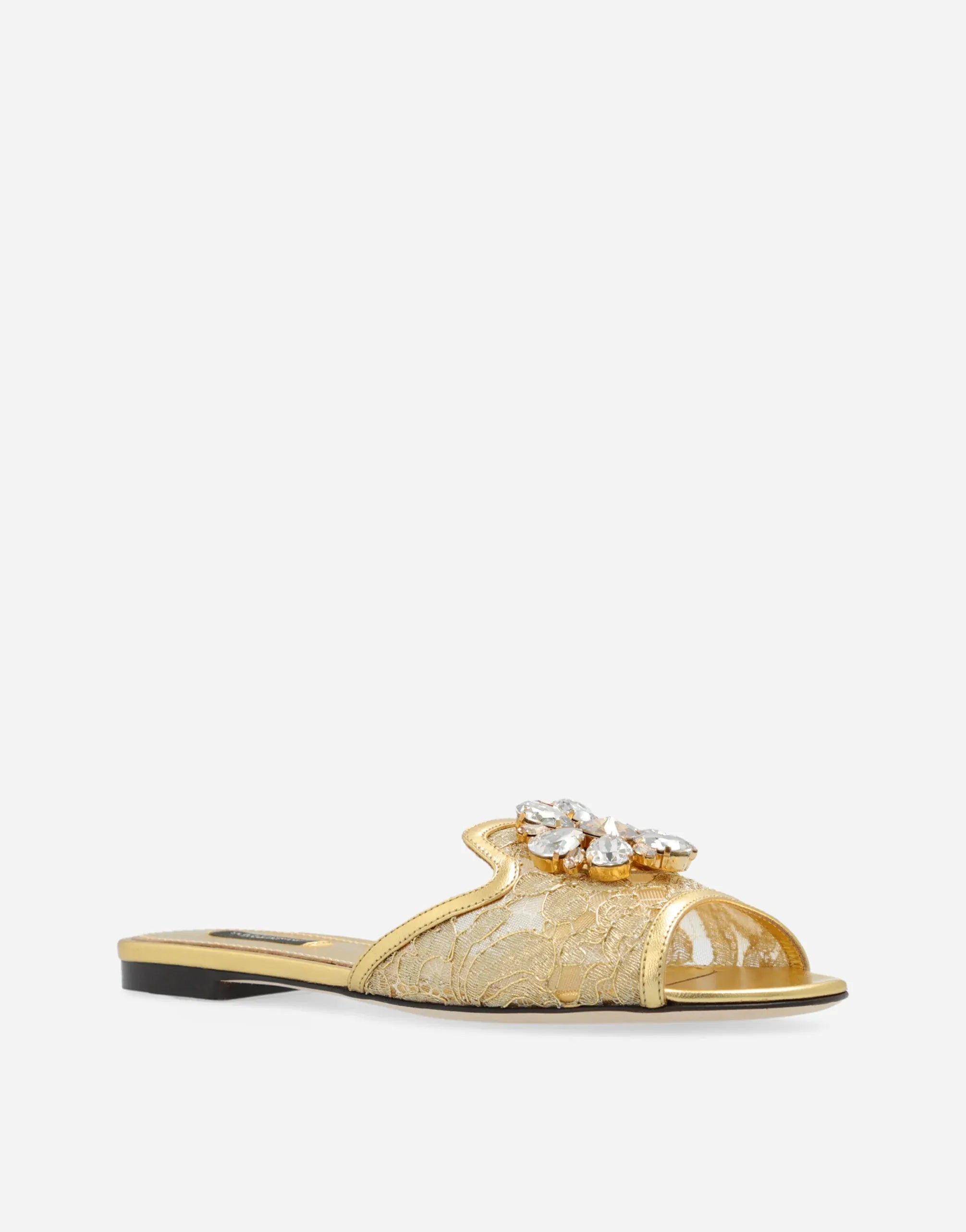 Dolce & Gabbana Gold Bianca Slides
