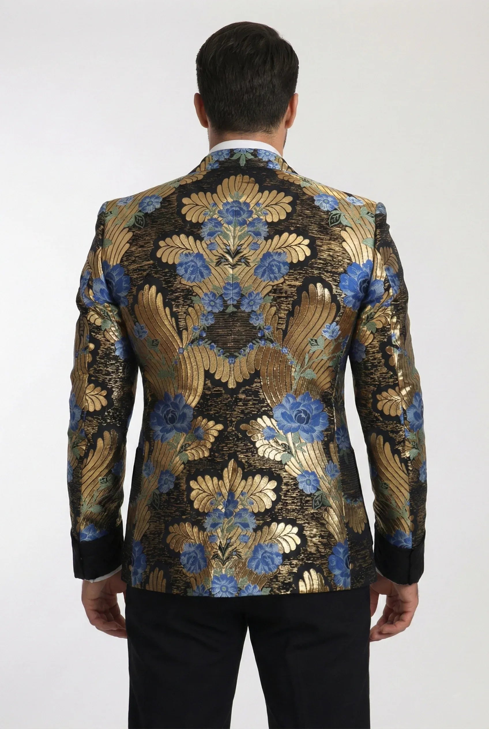 Dolce & Gabbana ジャガード柄　ゴールド刺繍ジャケット Dolce & Gabbana Gold Jacquard Double-Breasted Tuxedo Jacket