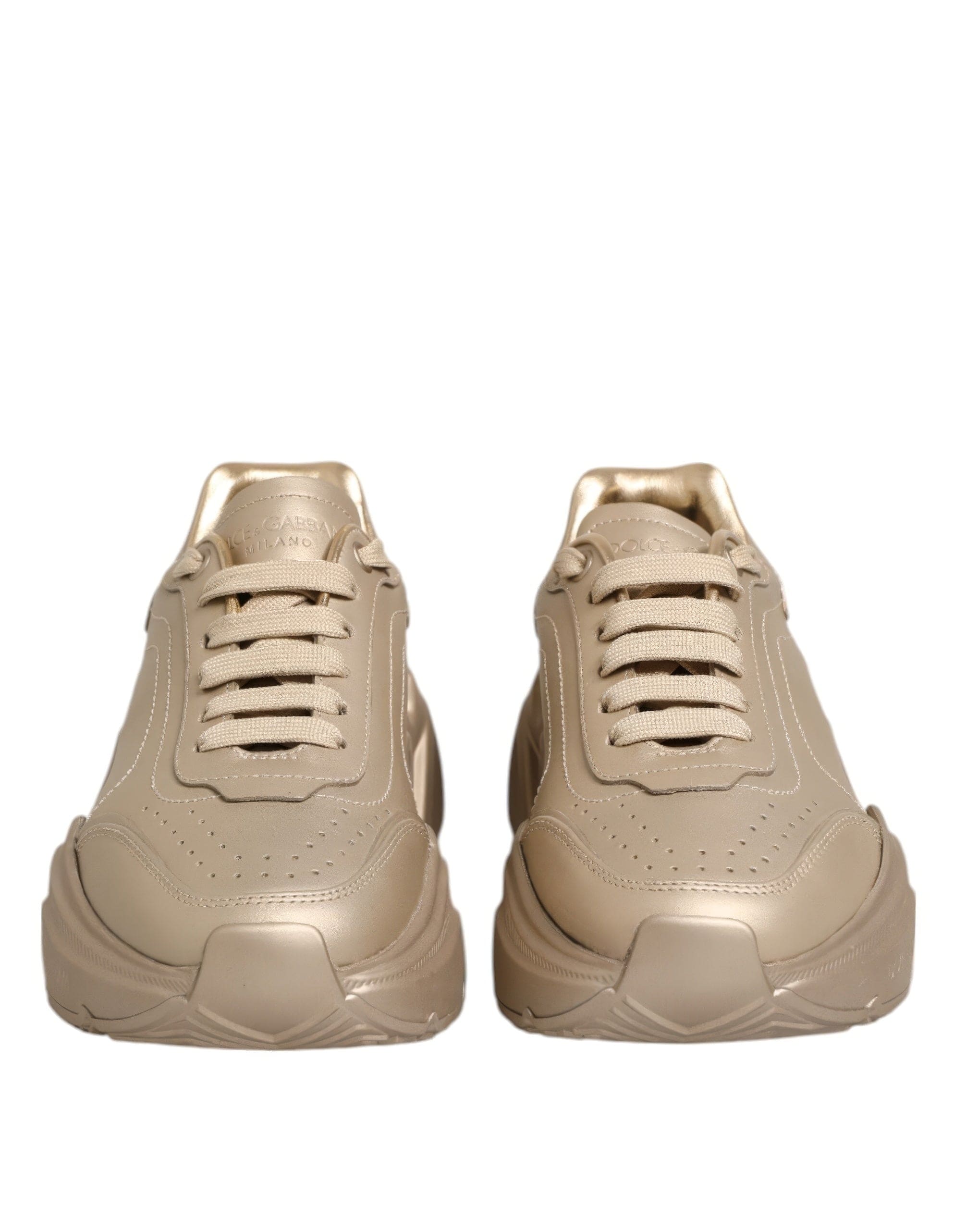 Dolce & Gabbana Gold Leather Daymaster Sneakers