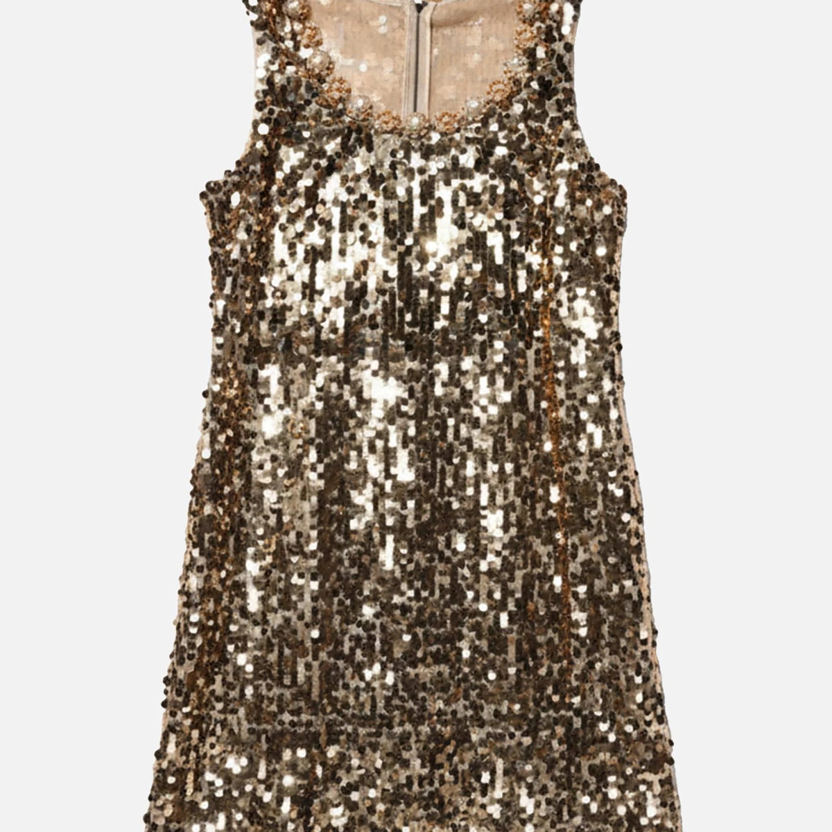 Dolce & Gabbana Gold Sequined A-Line Minidress