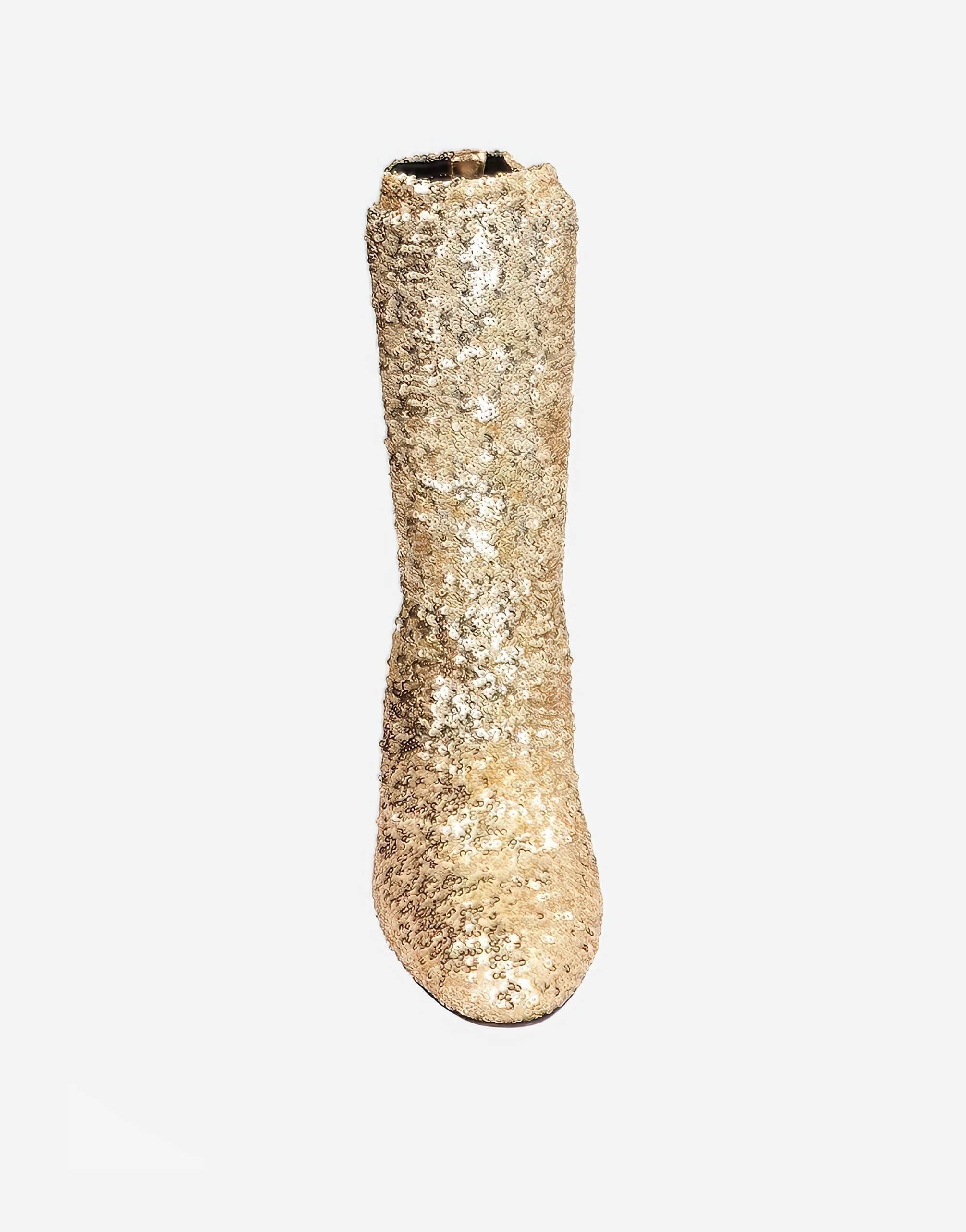 Dolce & Gabbana Gold Sequined Stretch Boots