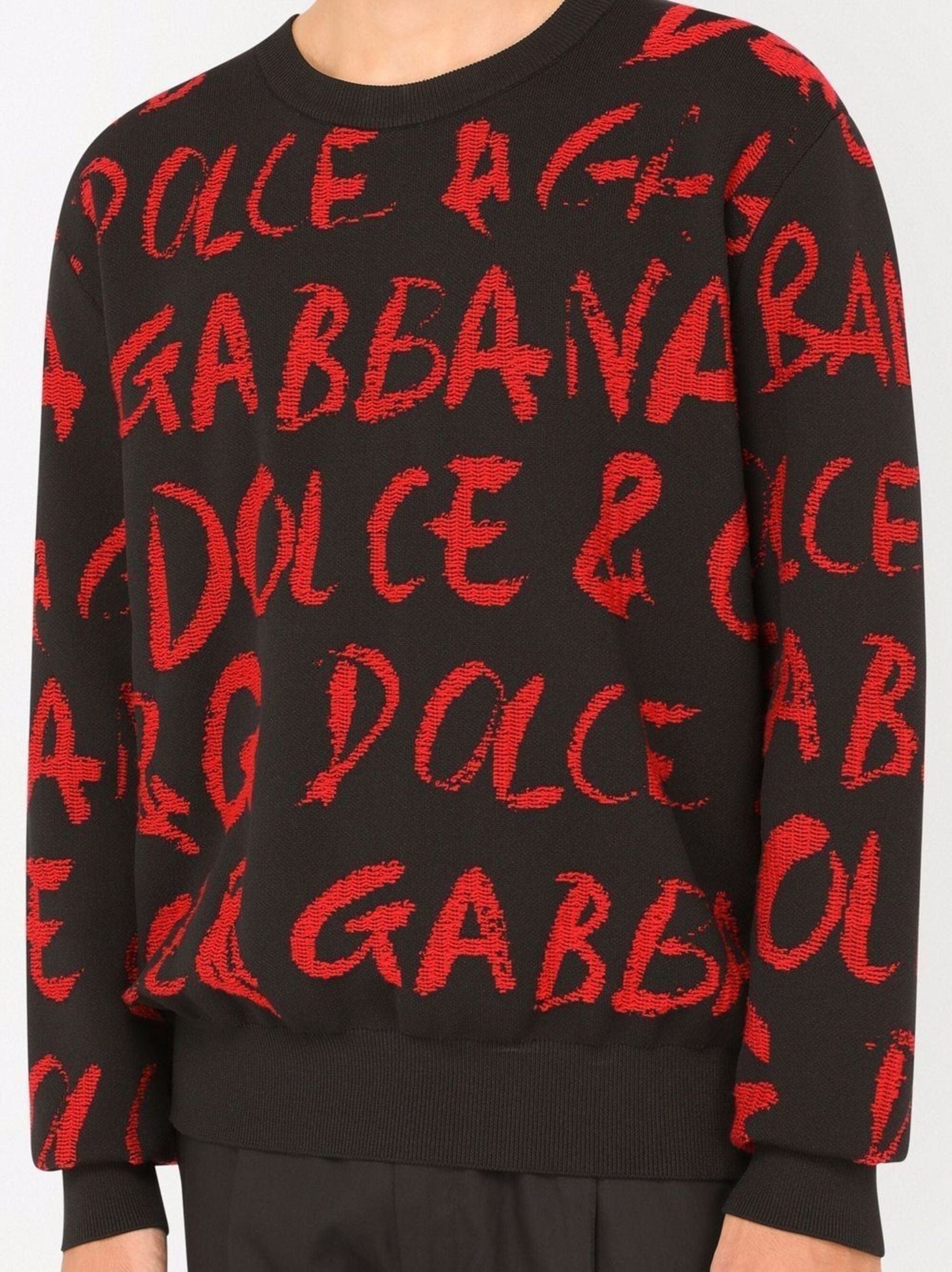 Dolce & Gabbana Graffiti Logo Jacquard Sweater