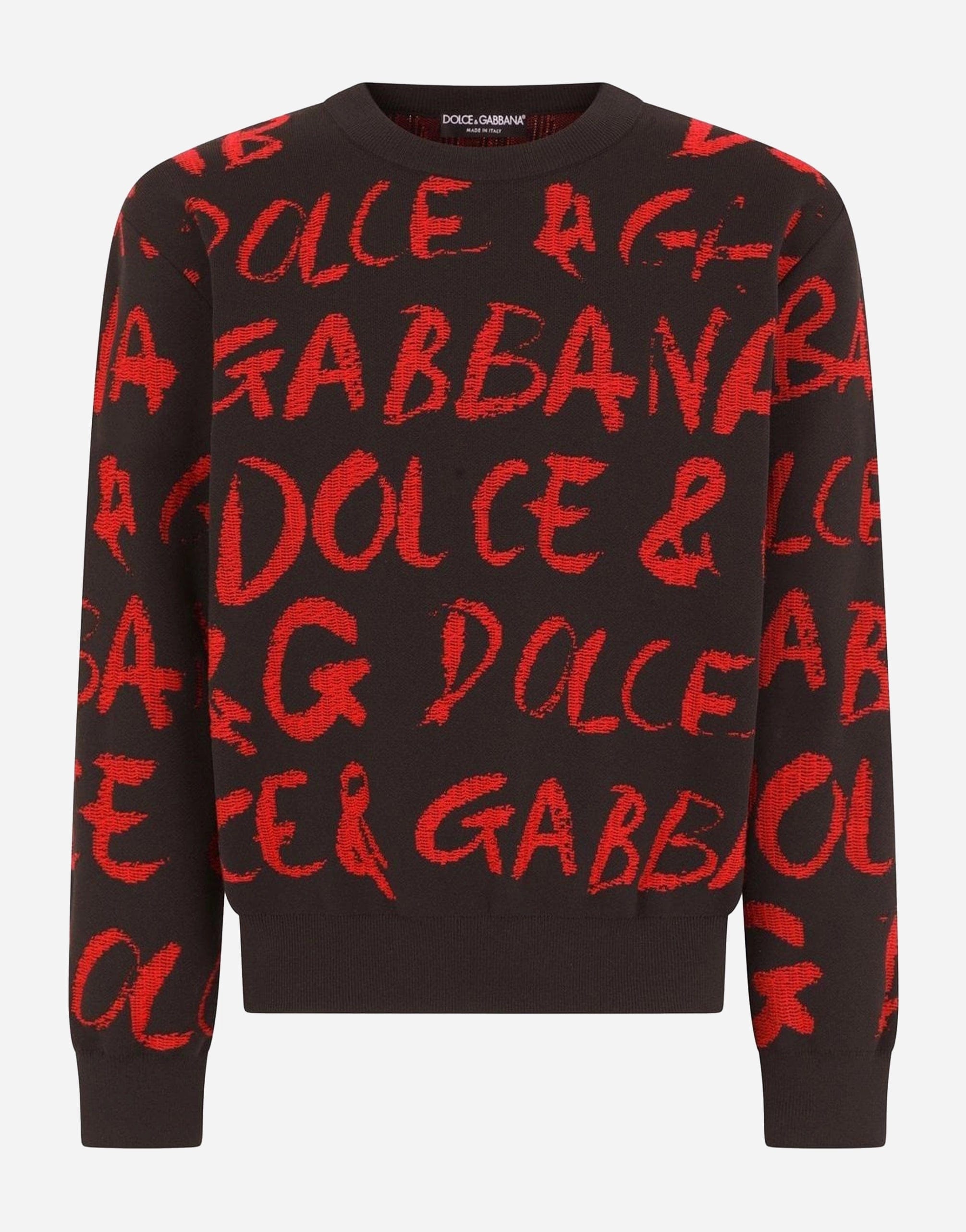 Dolce & Gabbana Graffiti Logo Jacquard Sweater