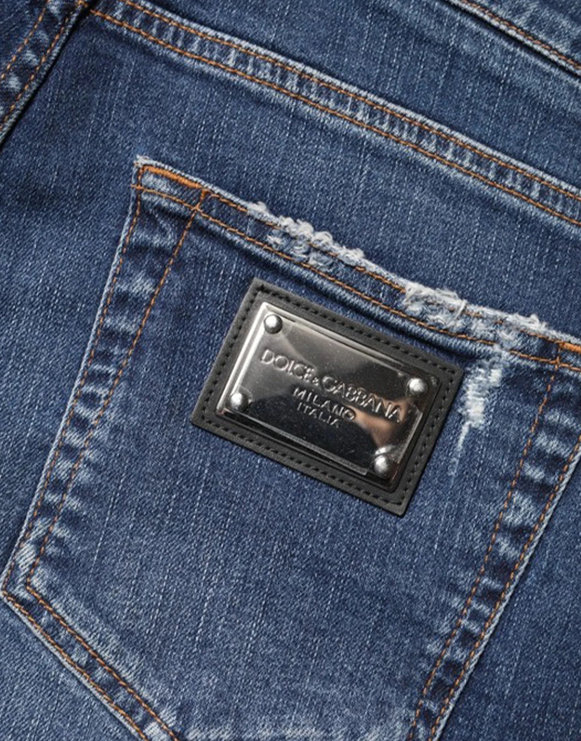 Dolce & Gabbana Graffiti-Print Distressed Skinny Jeans