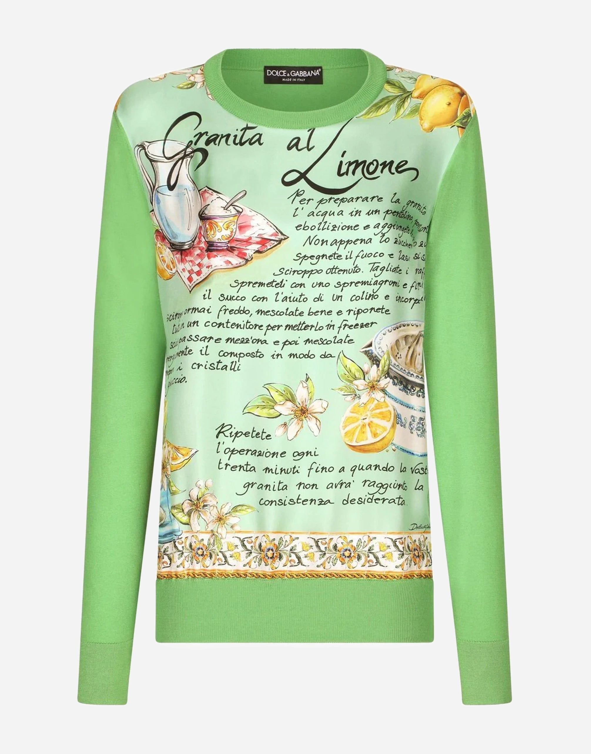 Dolce & Gabbana Granita-Print Silk And Twill Sweater