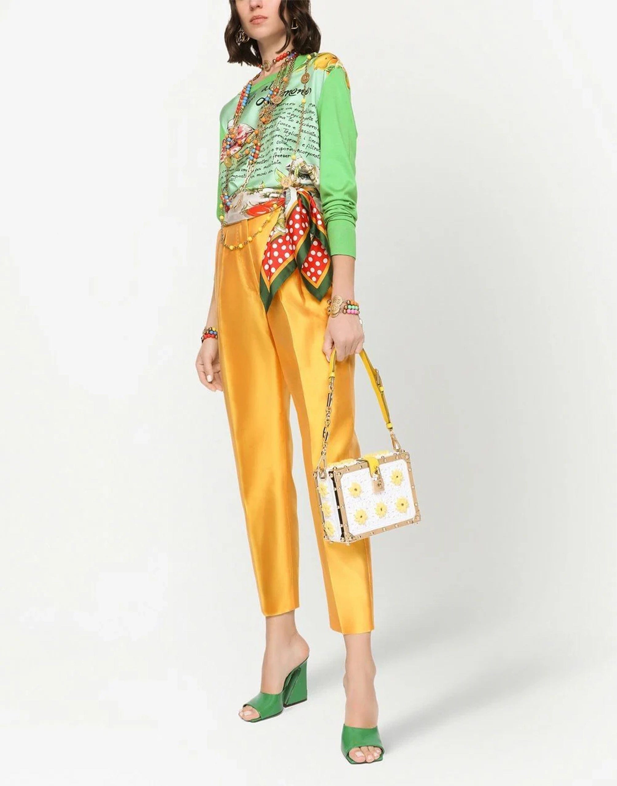 Dolce & Gabbana Granita-Print Silk And Twill Sweater