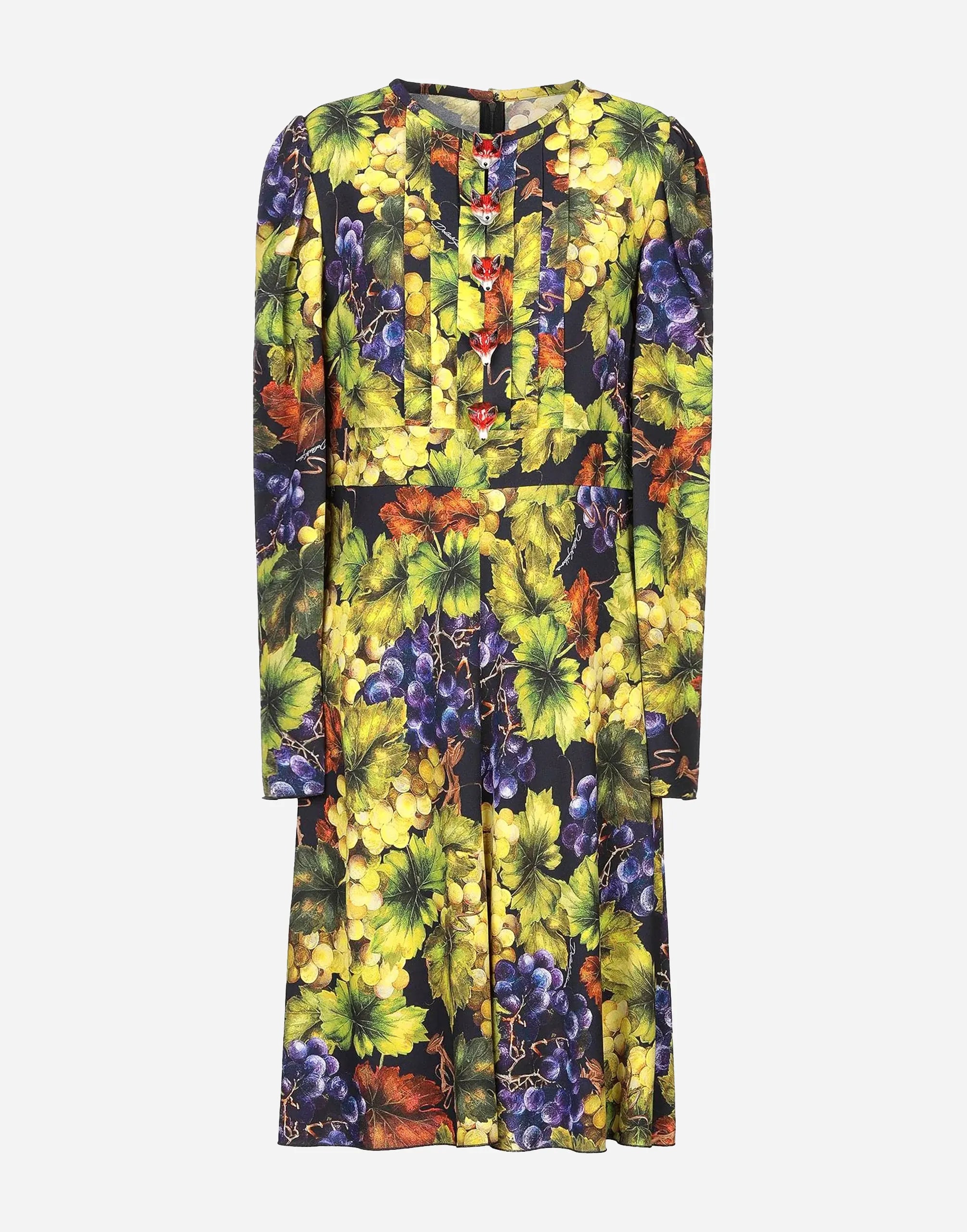 Dolce & Gabbana Grape Print Embellished Dress