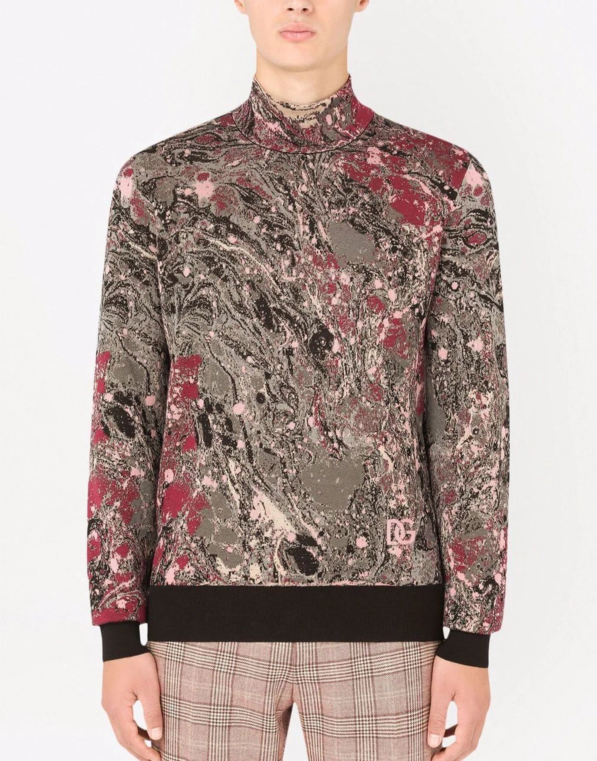 Dolce & Gabbana Graphic-Print Mock-Neck Sweatshirt