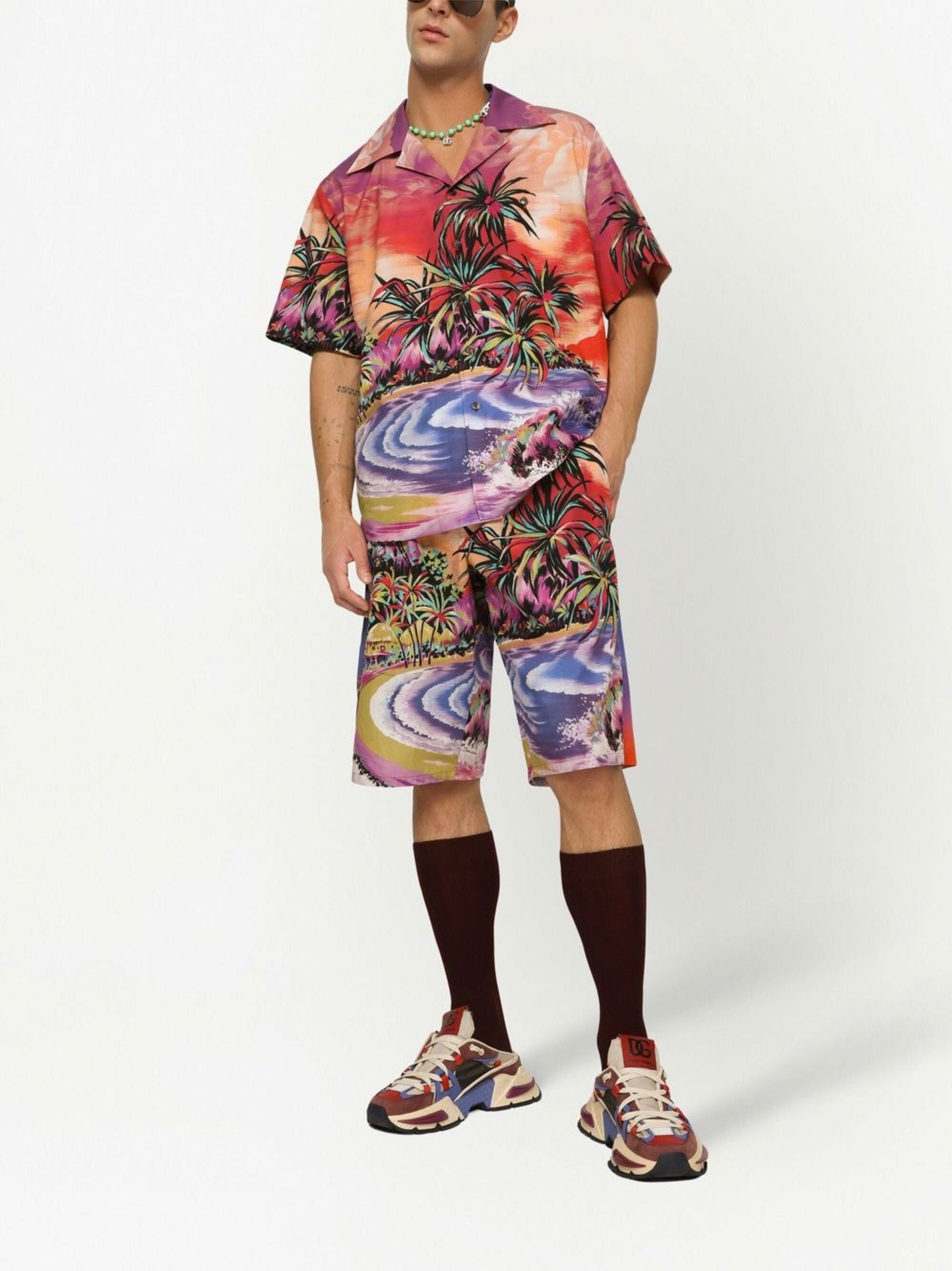 Dolce & Gabbana Graphic-Print Short-Sleeve Shirt