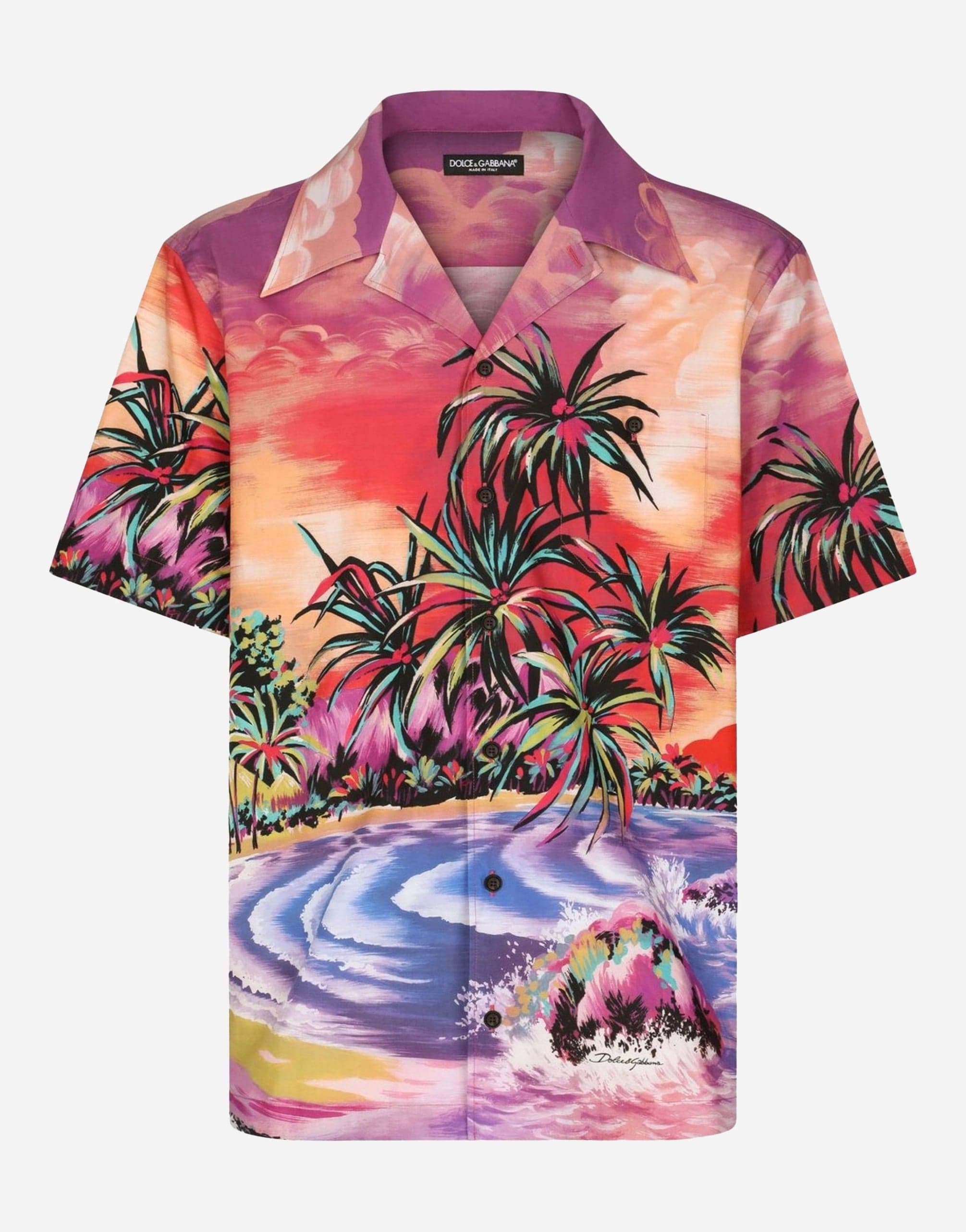 【DOLCE&GABBANA】グラフィックパッチ ショートスリーブシャツ Dolce & Gabbana グラフィックプリントショートスリーブシャツ