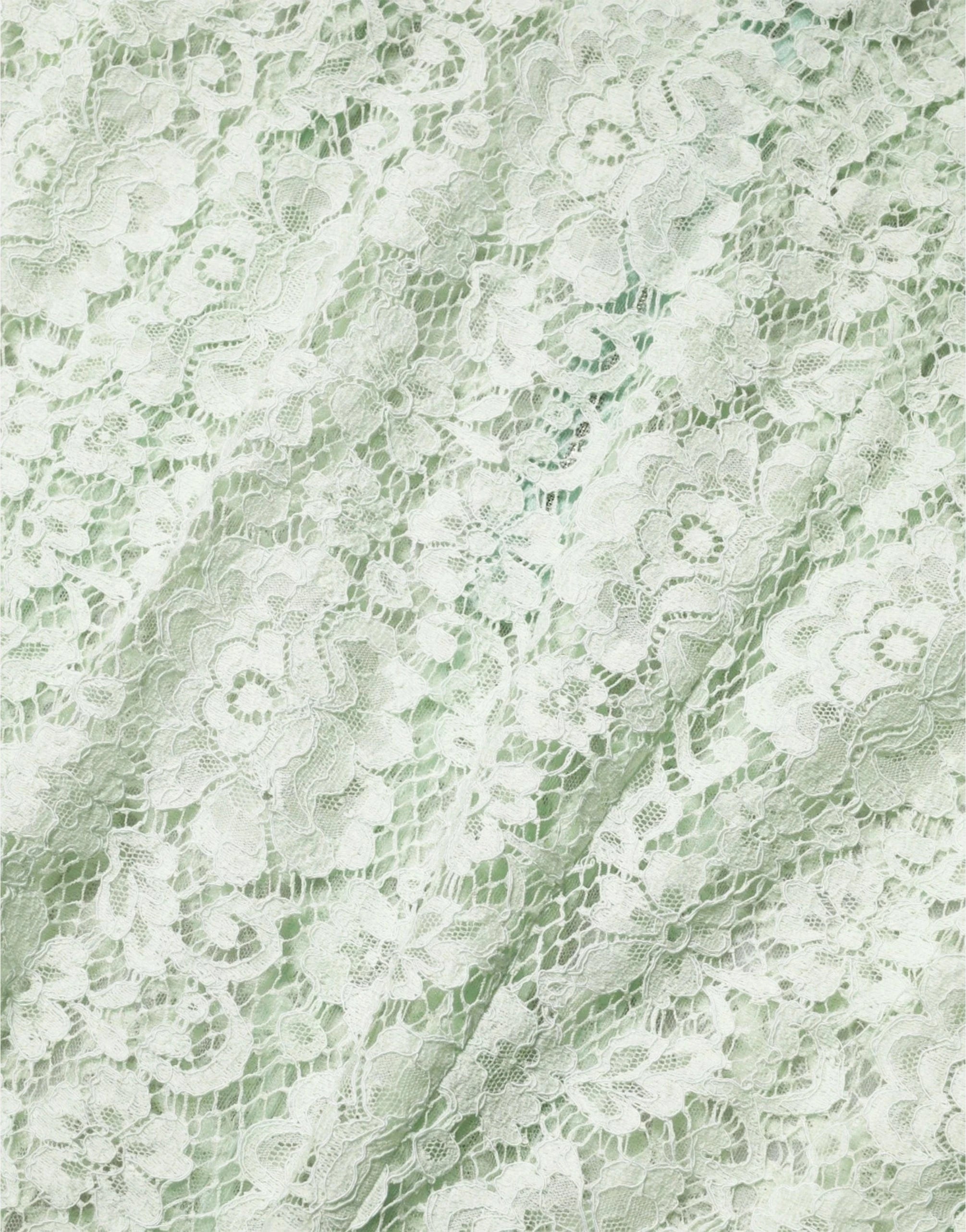 Dolce & Gabbana Green Floral Lace Midi Dress