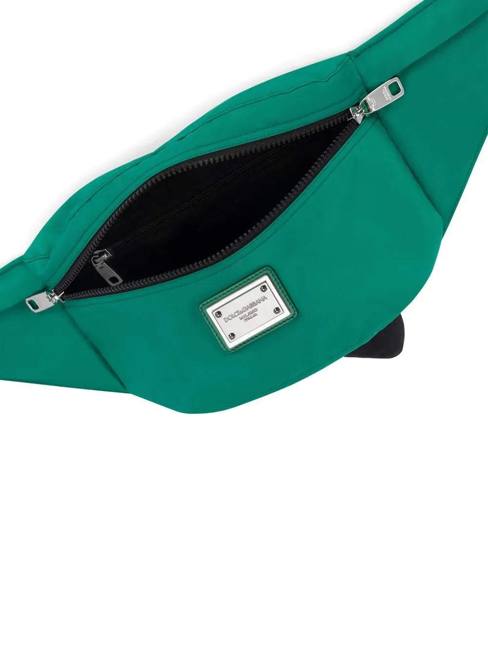Dolce & Gabbana Green Nylon Logo-Plaque Belt Bag