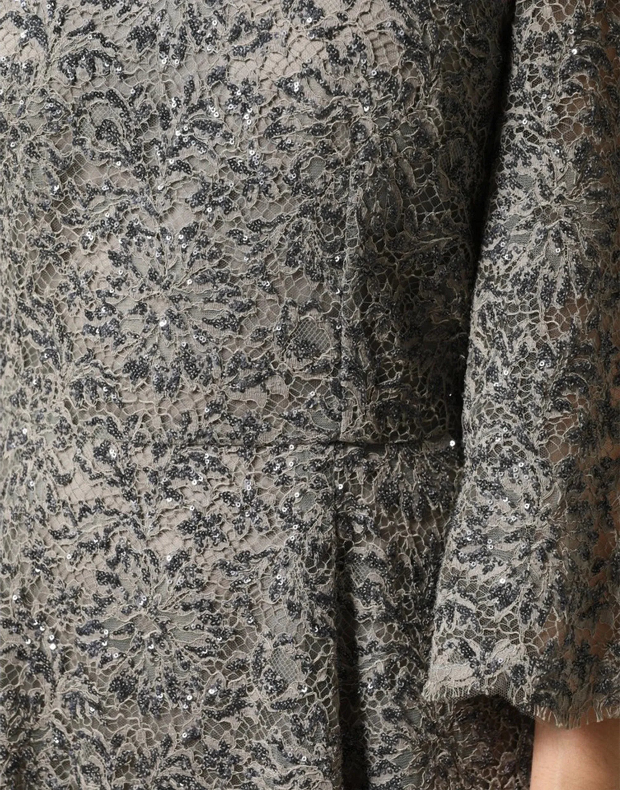 Dolce & Gabbana Grey Lace Sequin Gown