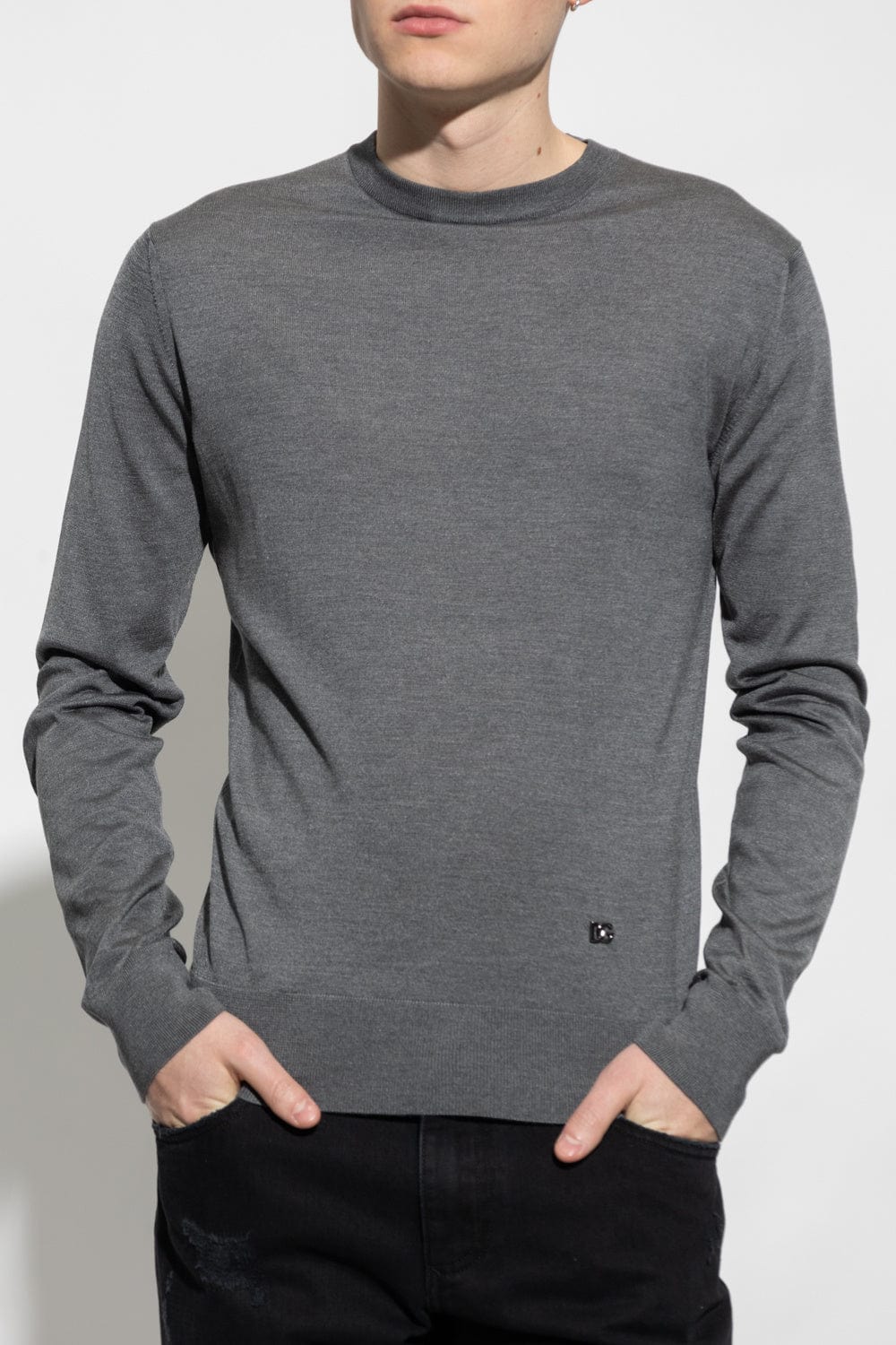 Dolce & Gabbana Grey Silk Sweater