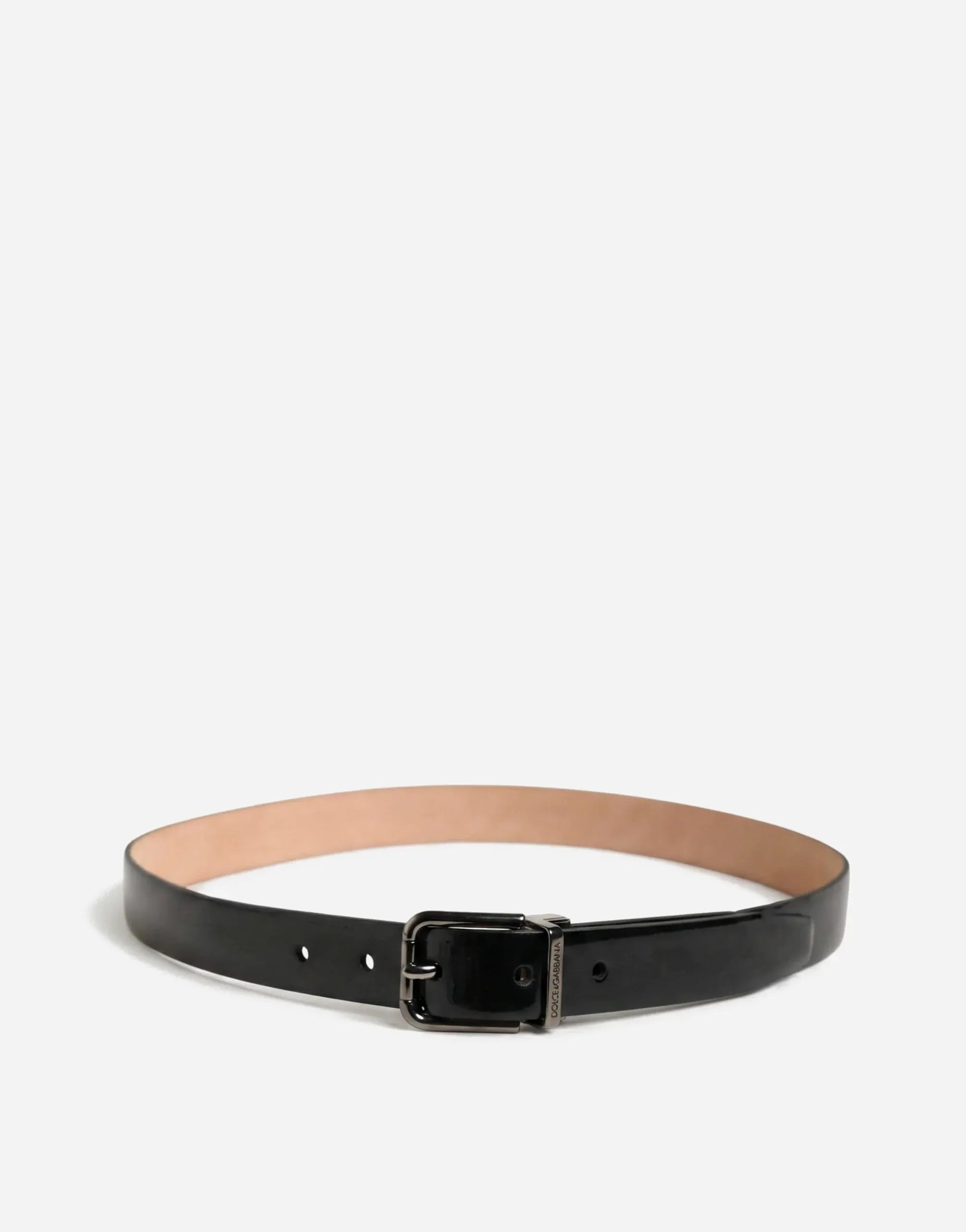 Dolce & Gabbana Gunmetal Buckle Leather Belt