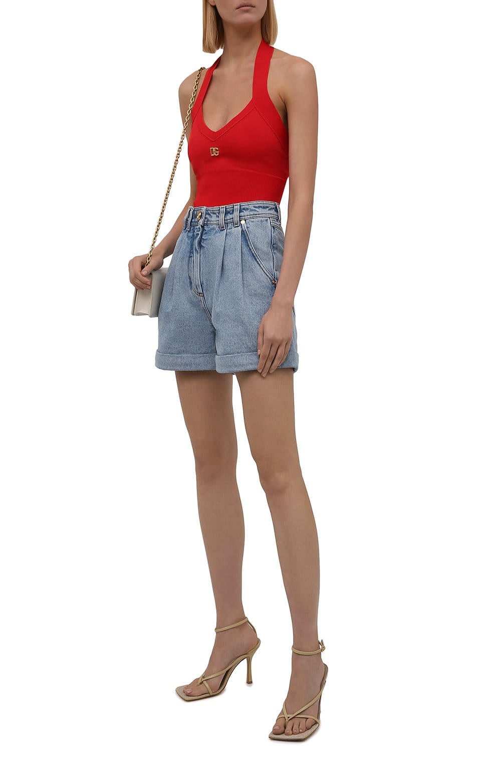 Dolce & Gabbana DGロゴディテール付きホルターネックニットトップ