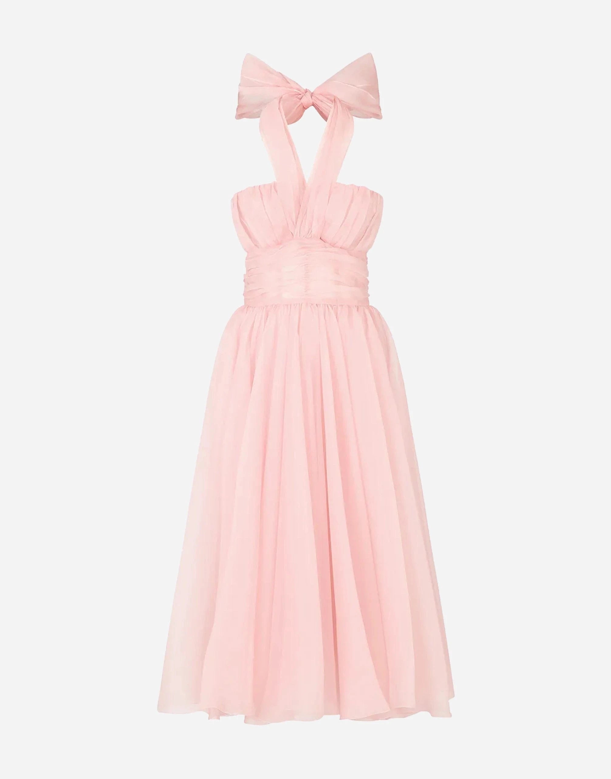 Dolce & Gabbana Halterneck Silk Organza Midi Dress | Sendegaro IT