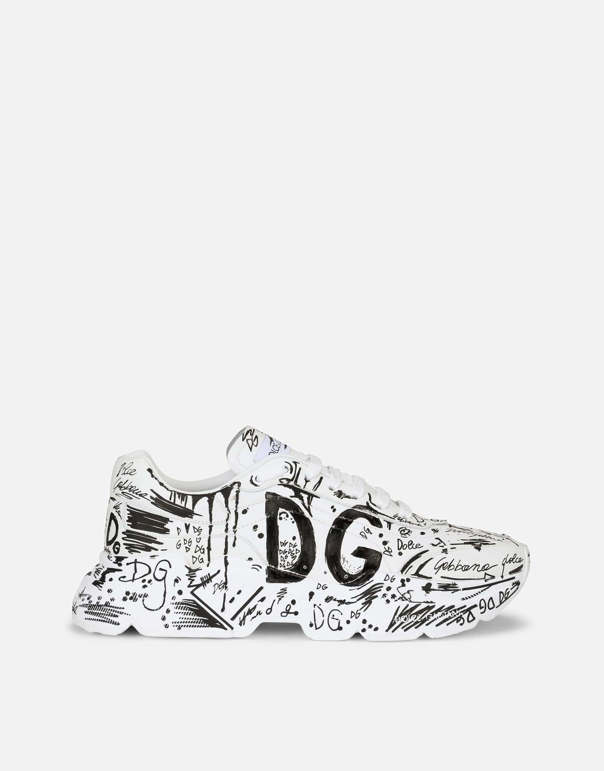 Dolce & Gabbana Hand-painted Graffiti Daymaster Sneakers