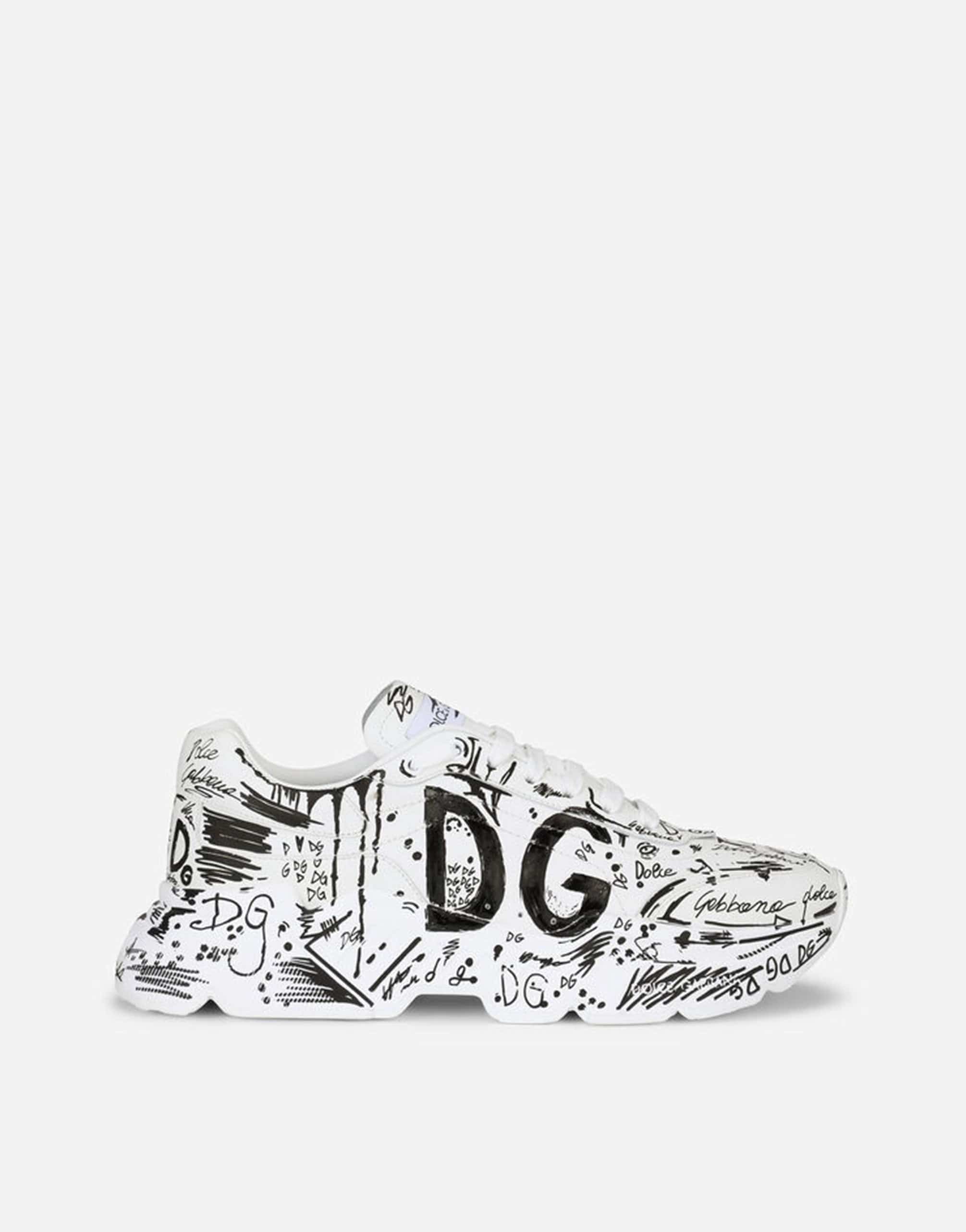 Dolce & Gabbana Hand-Painted Graffiti Daymaster Sneakers