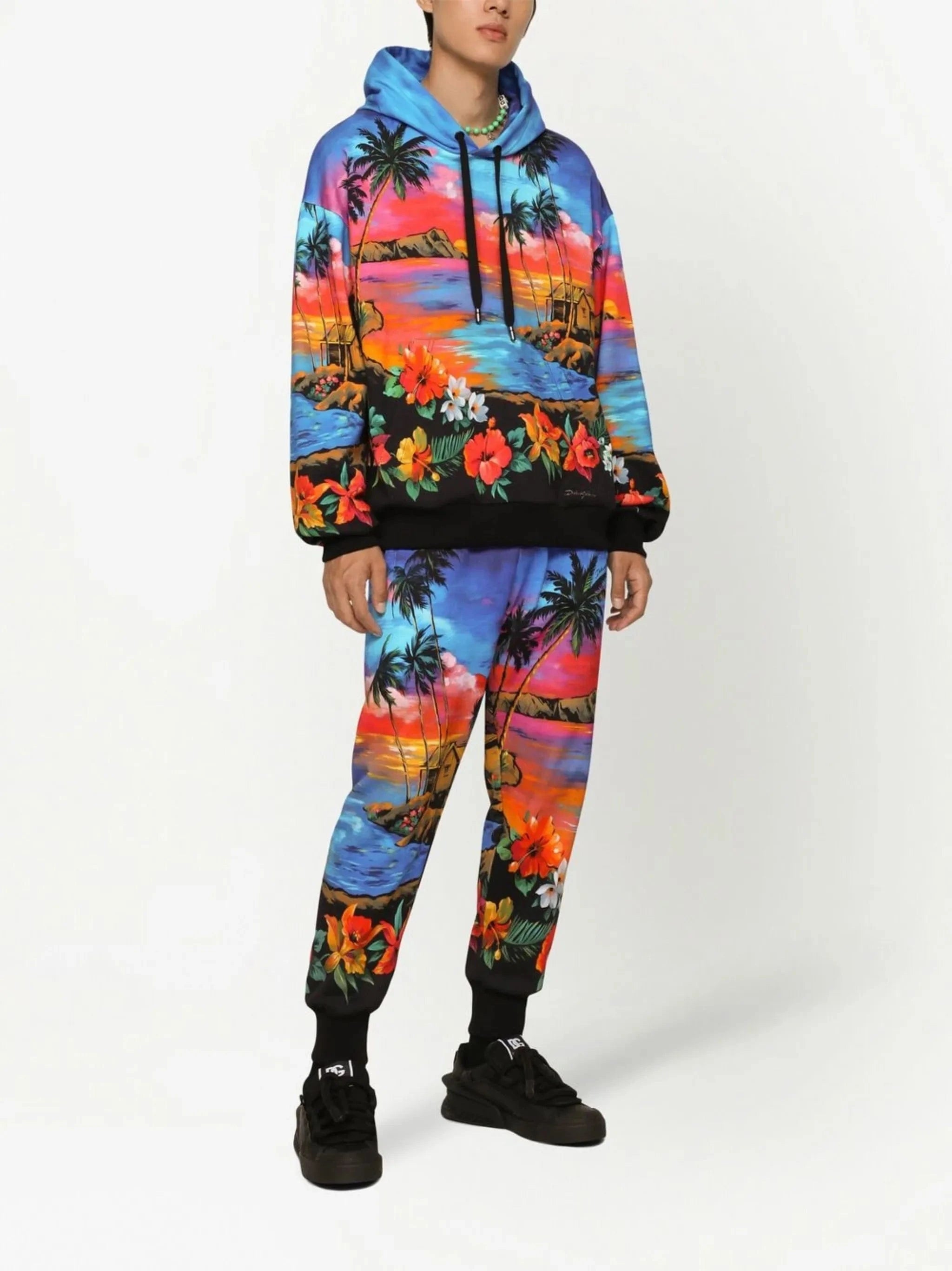 Dolce & Gabbana ハワイプリントコットンパーカー | Sendegaro US Dolce & Gabbana ハワイプリントコットンパーカー | Sendegaro US