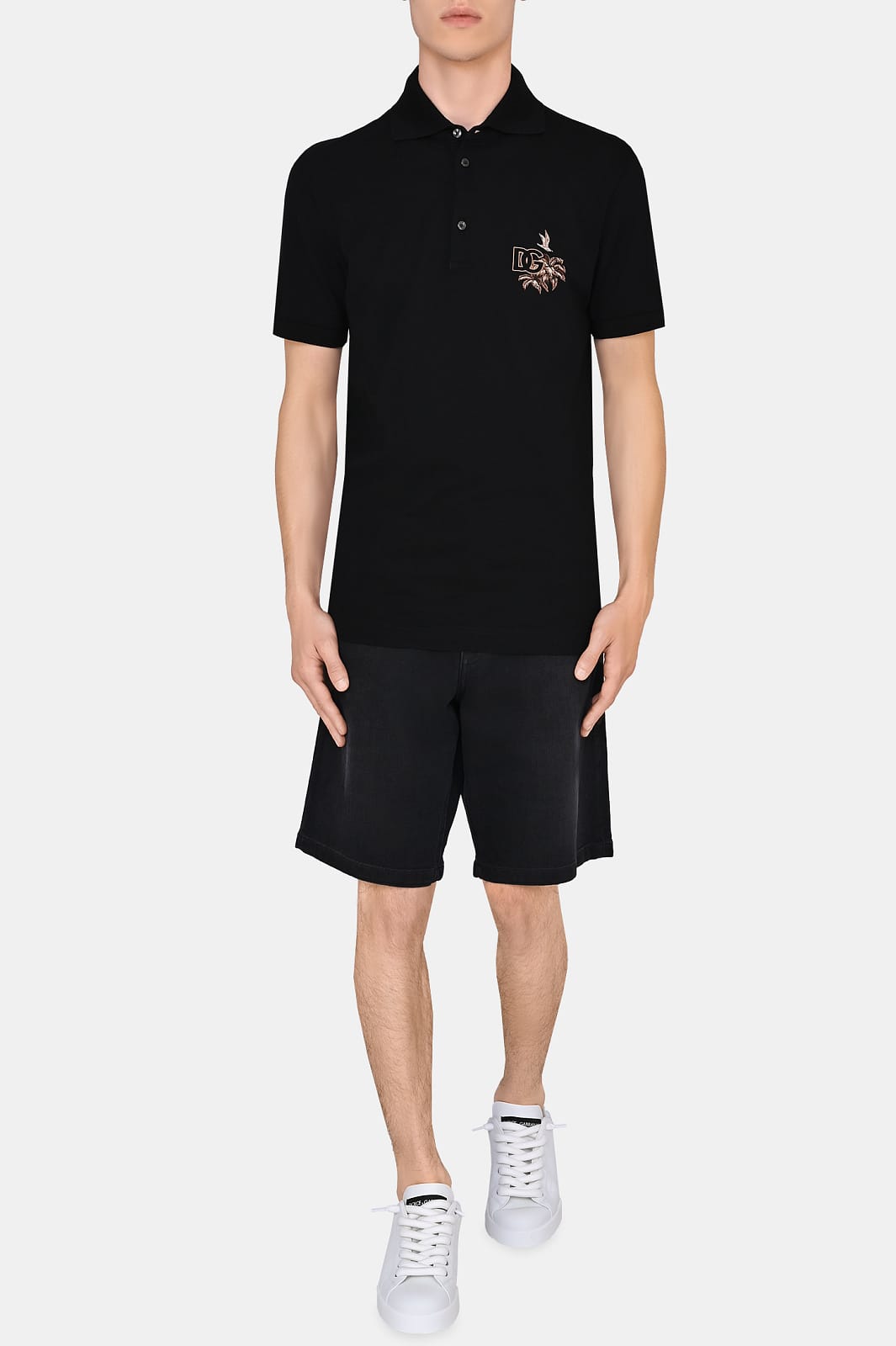 Hawaiian DG Embroidered Cotton Pique Polo Shirt - alternate view