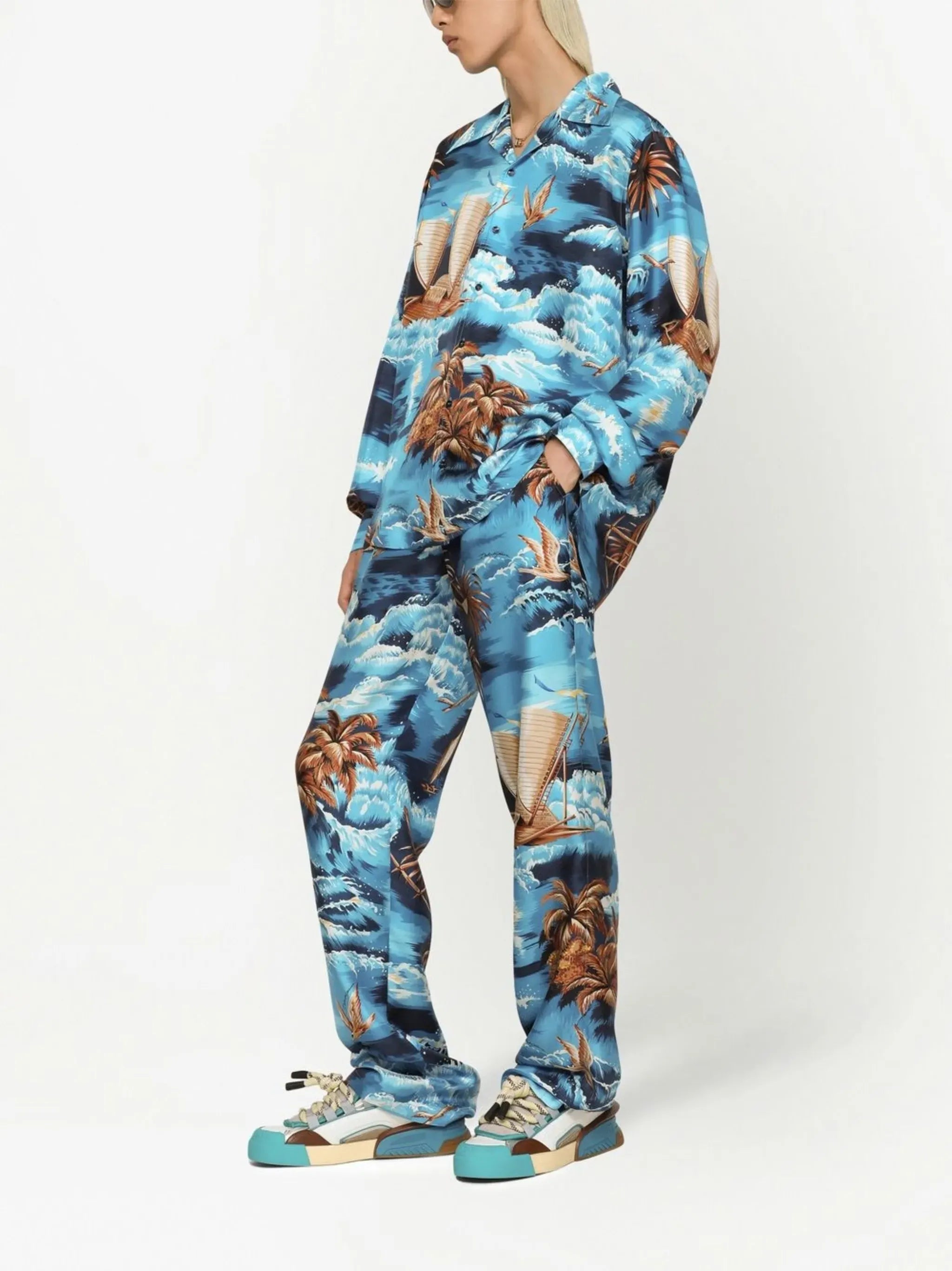 Dolce & Gabbana Hawaiian Print Silk Twill Shirt - alternate view