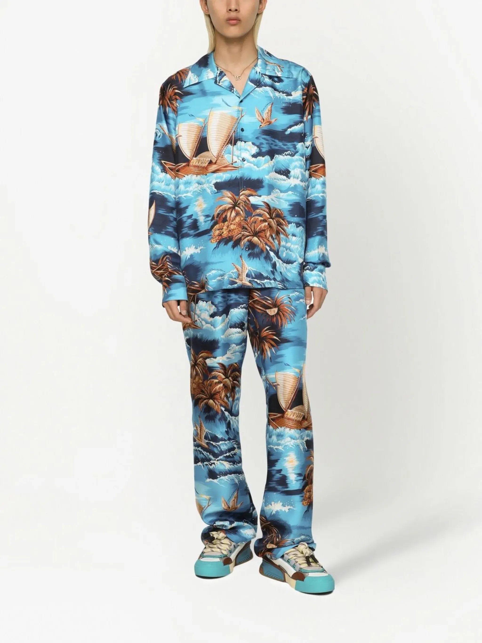 Dolce & Gabbana Dolce & Gabbana Hawaiian Print Silk Twill Shirt
