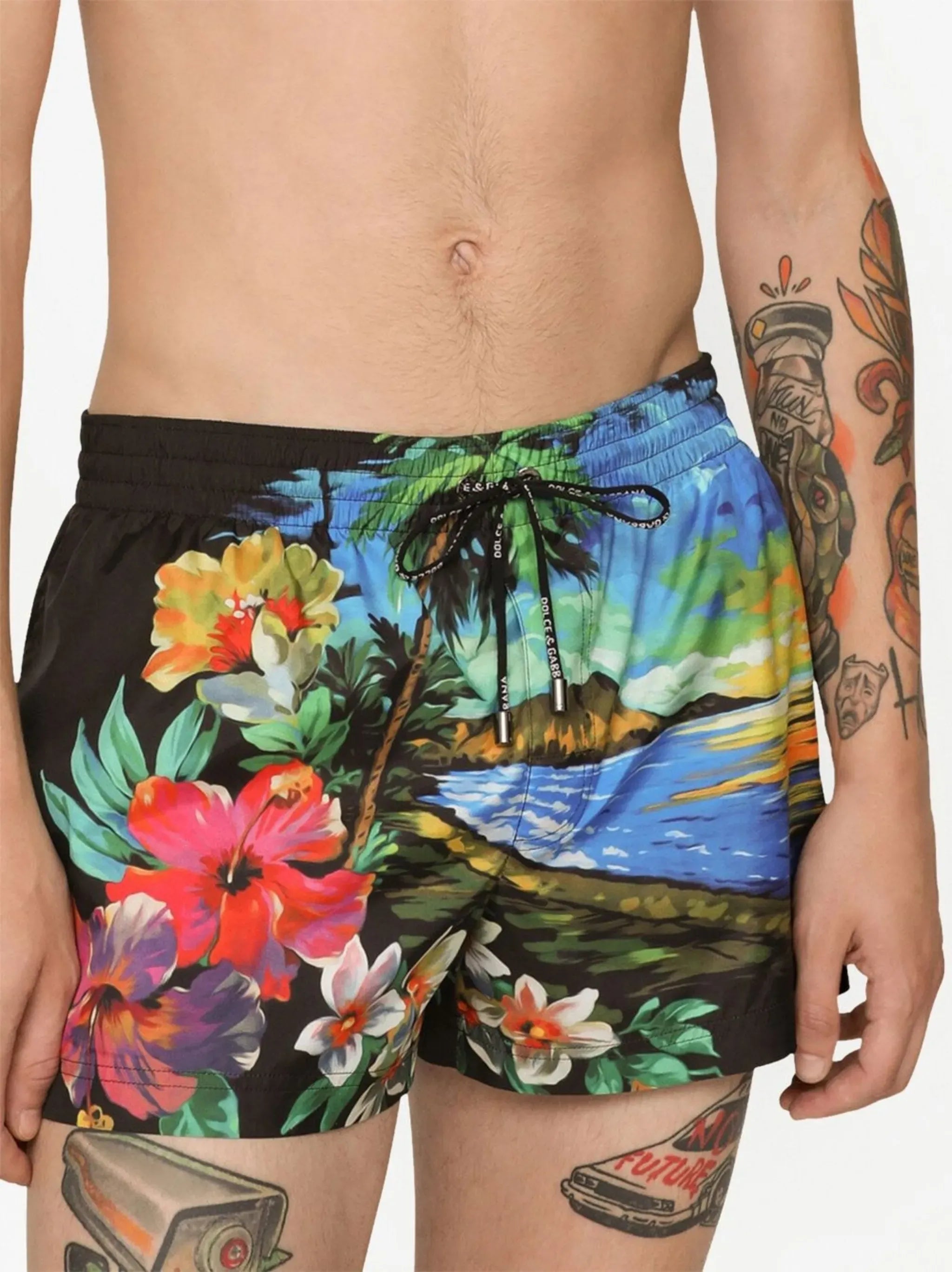 Dolce & Gabbana Hawaiian-Print Swim Shorts
