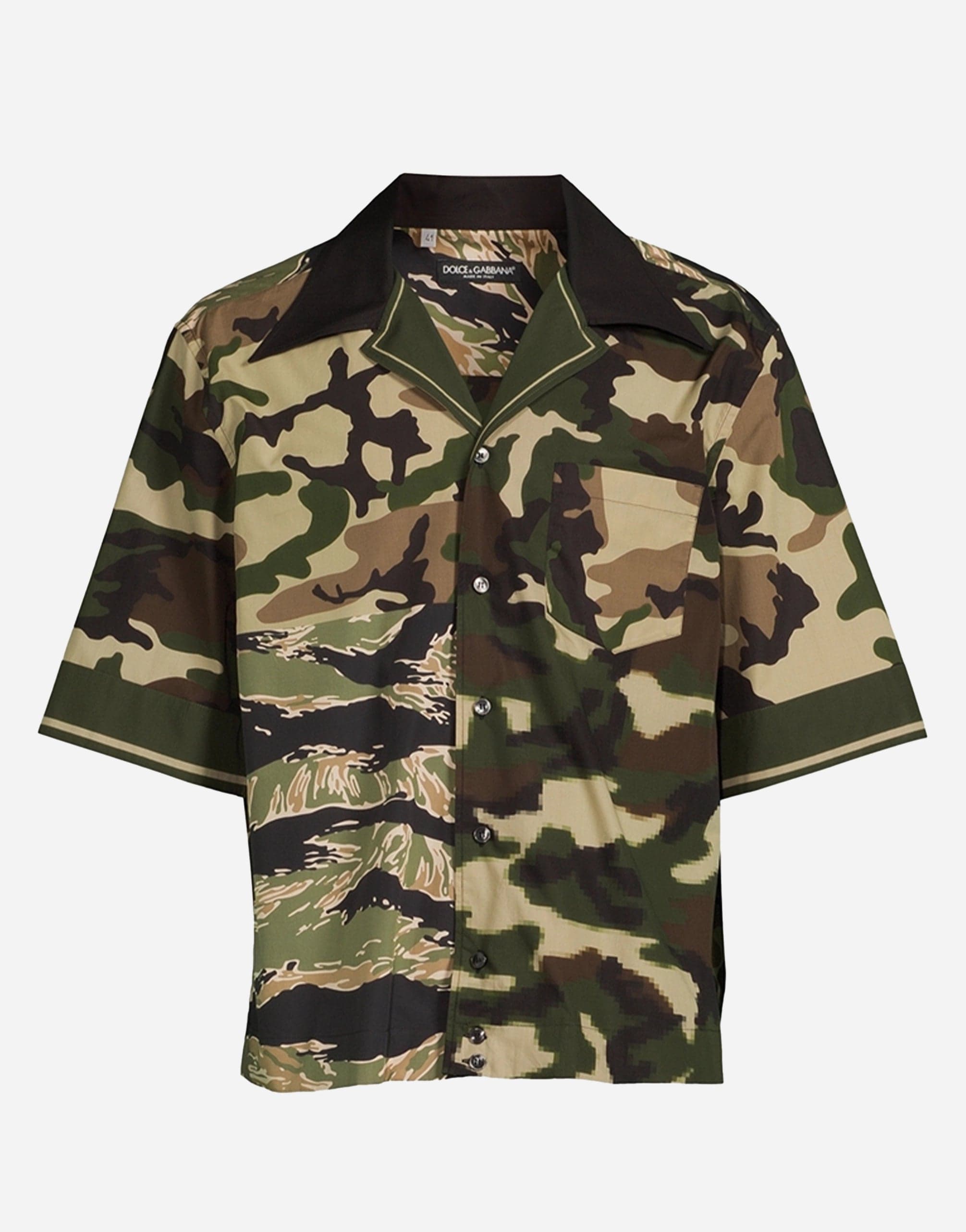 Dolce & Gabbana Hawaiian Shirt In Camo Print