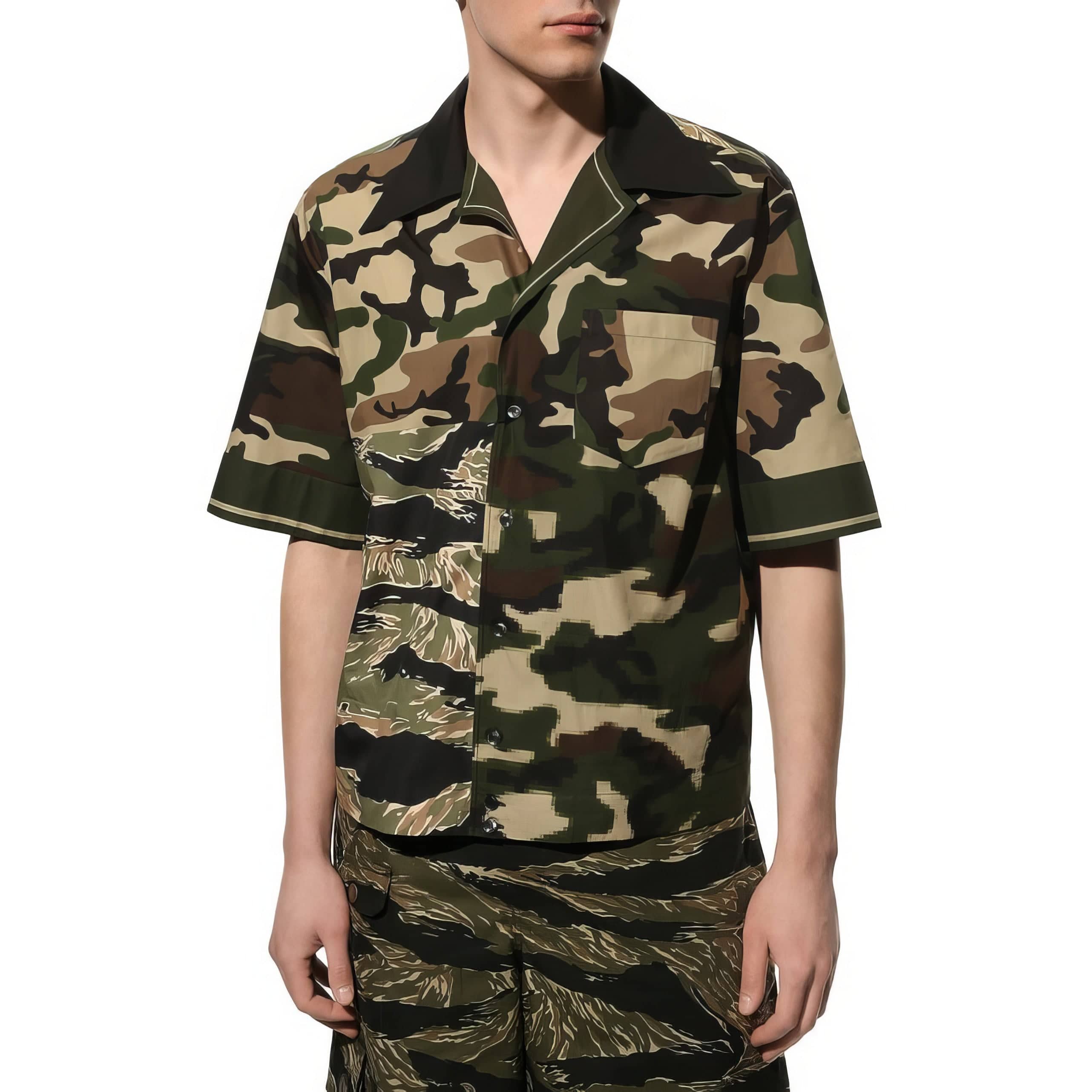 Dolce & Gabbana Hawaiian Shirt In Camo Print