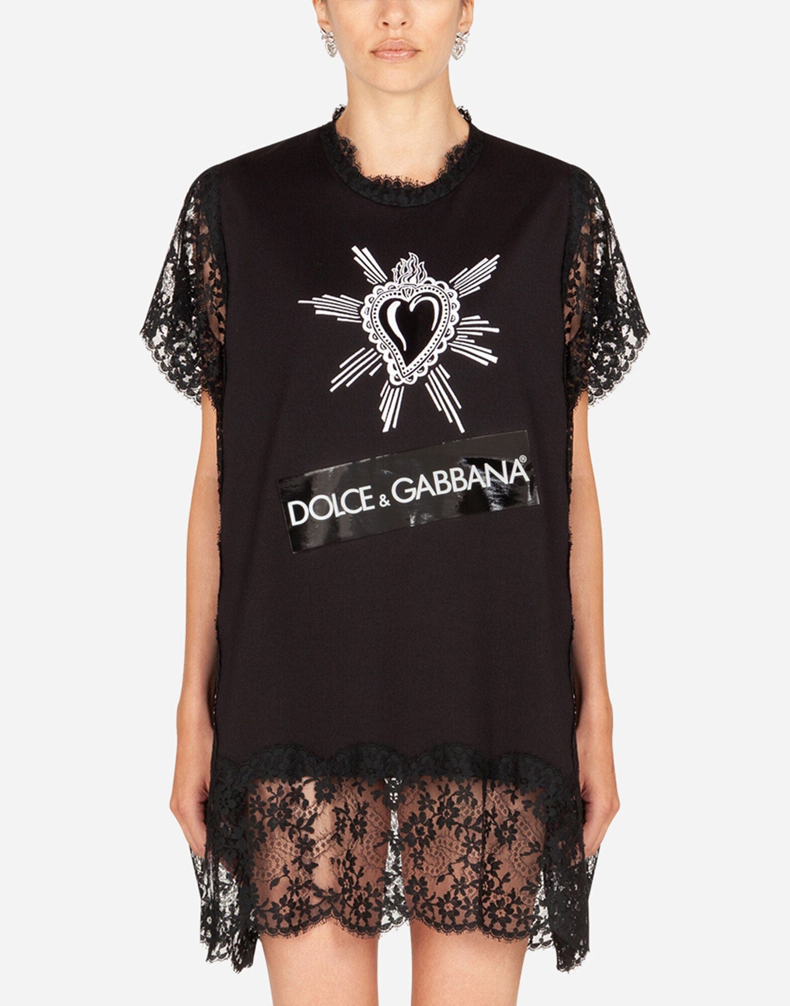 Dolce & Gabbana Heart Embroidery Jersey T-Shirt