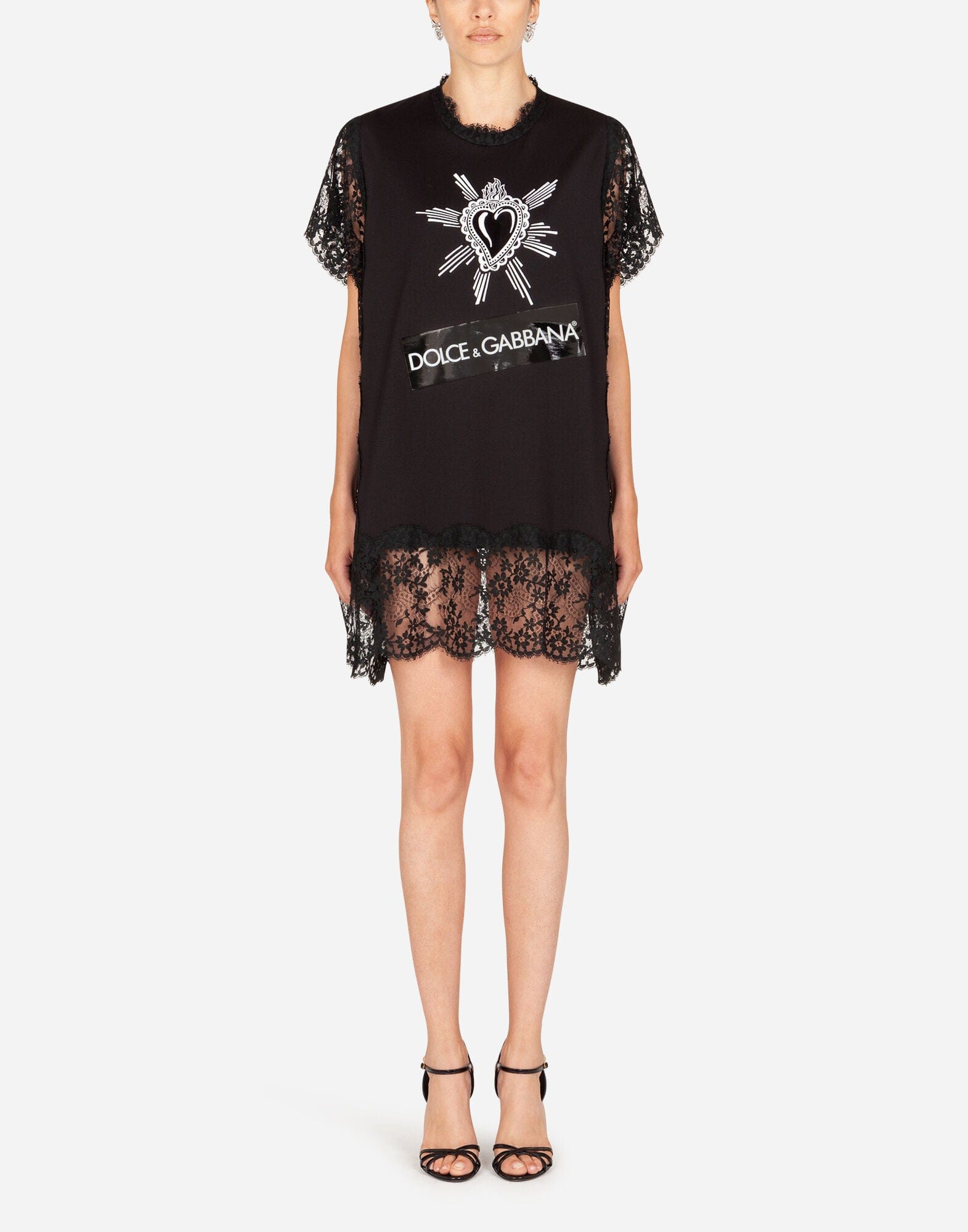 Dolce & Gabbana Heart Embroidery Jersey T-Shirt