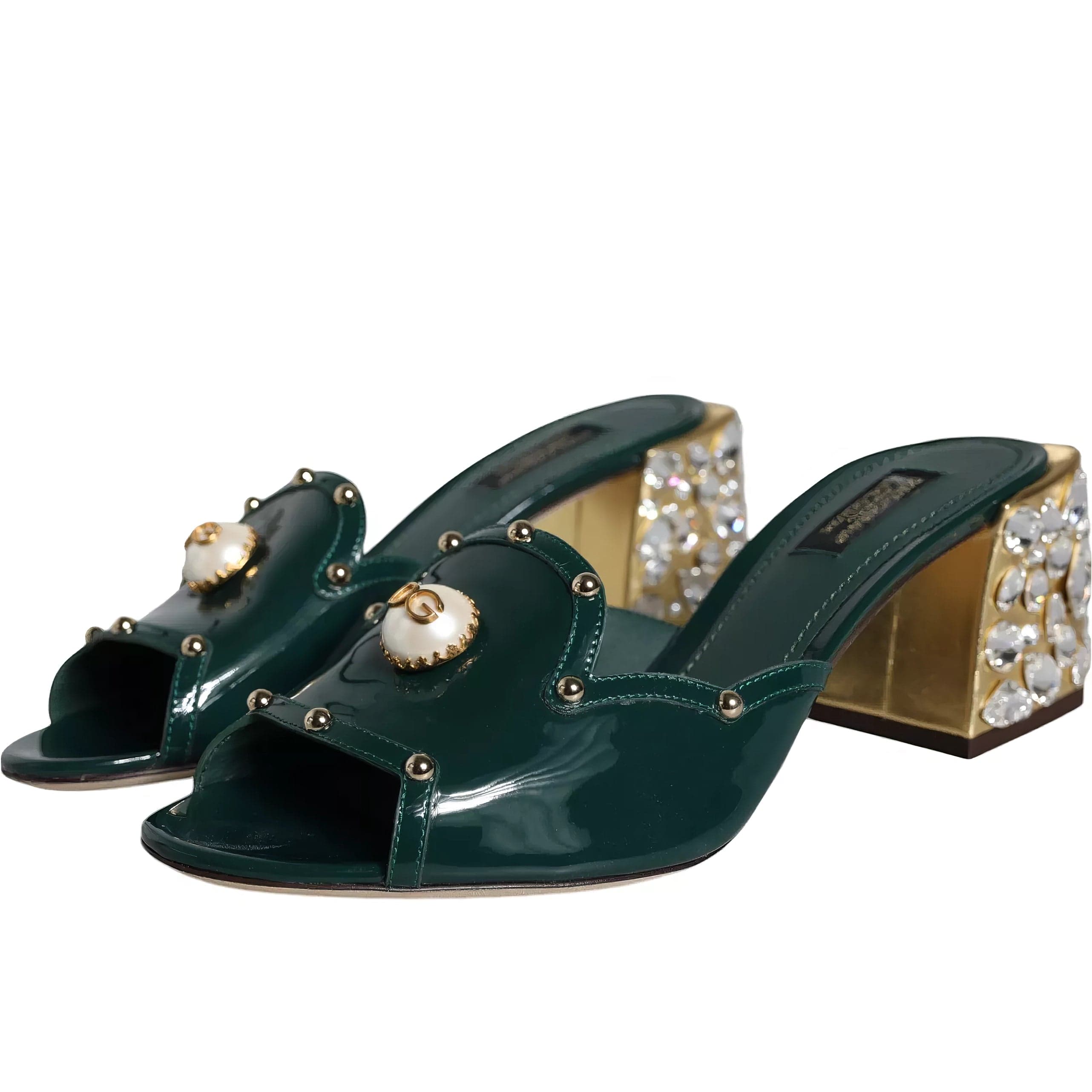 Dolce & Gabbana Heeled Mules With Crystal And Pearl Embellishments