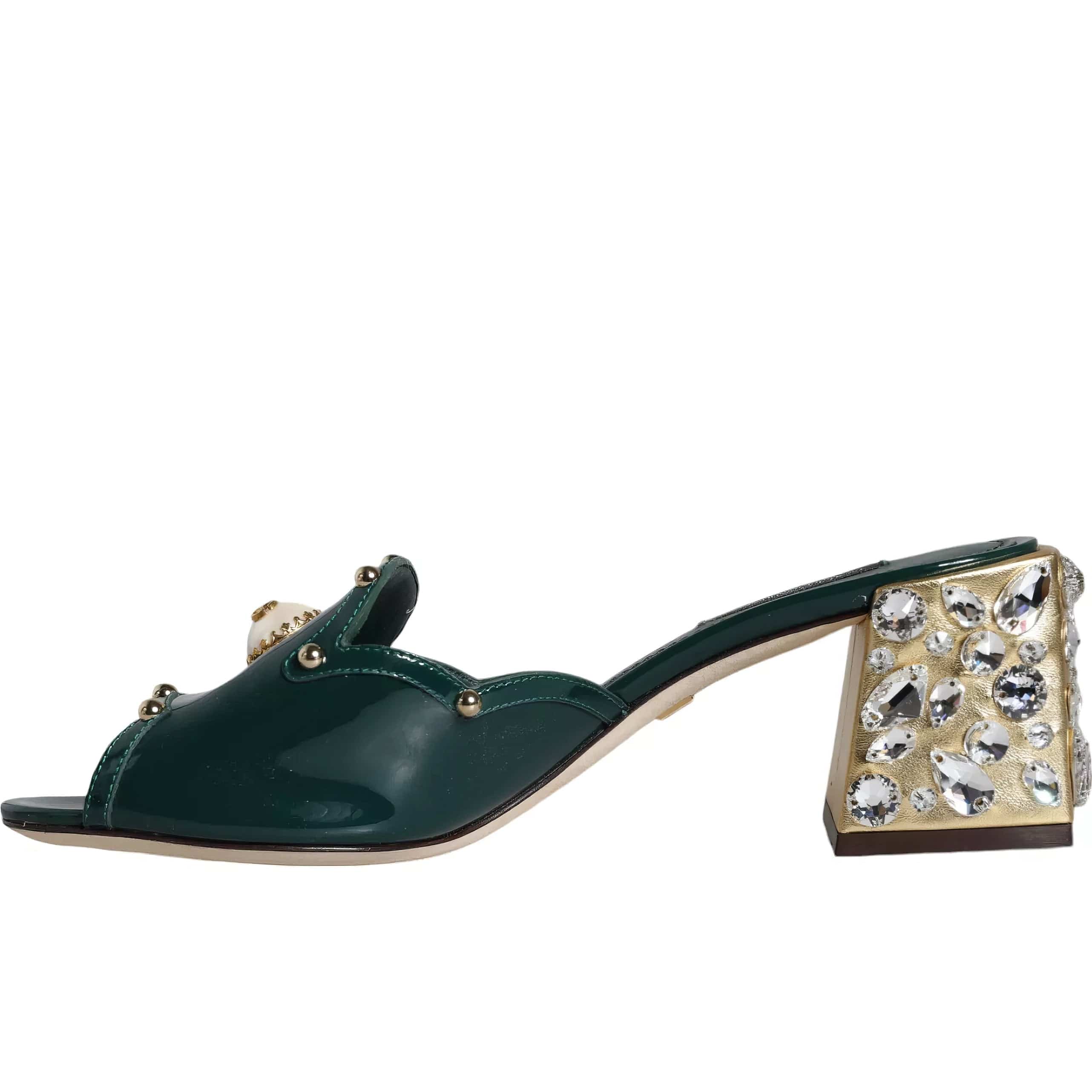 Dolce & Gabbana Heeled Mules With Crystal And Pearl Embellishments