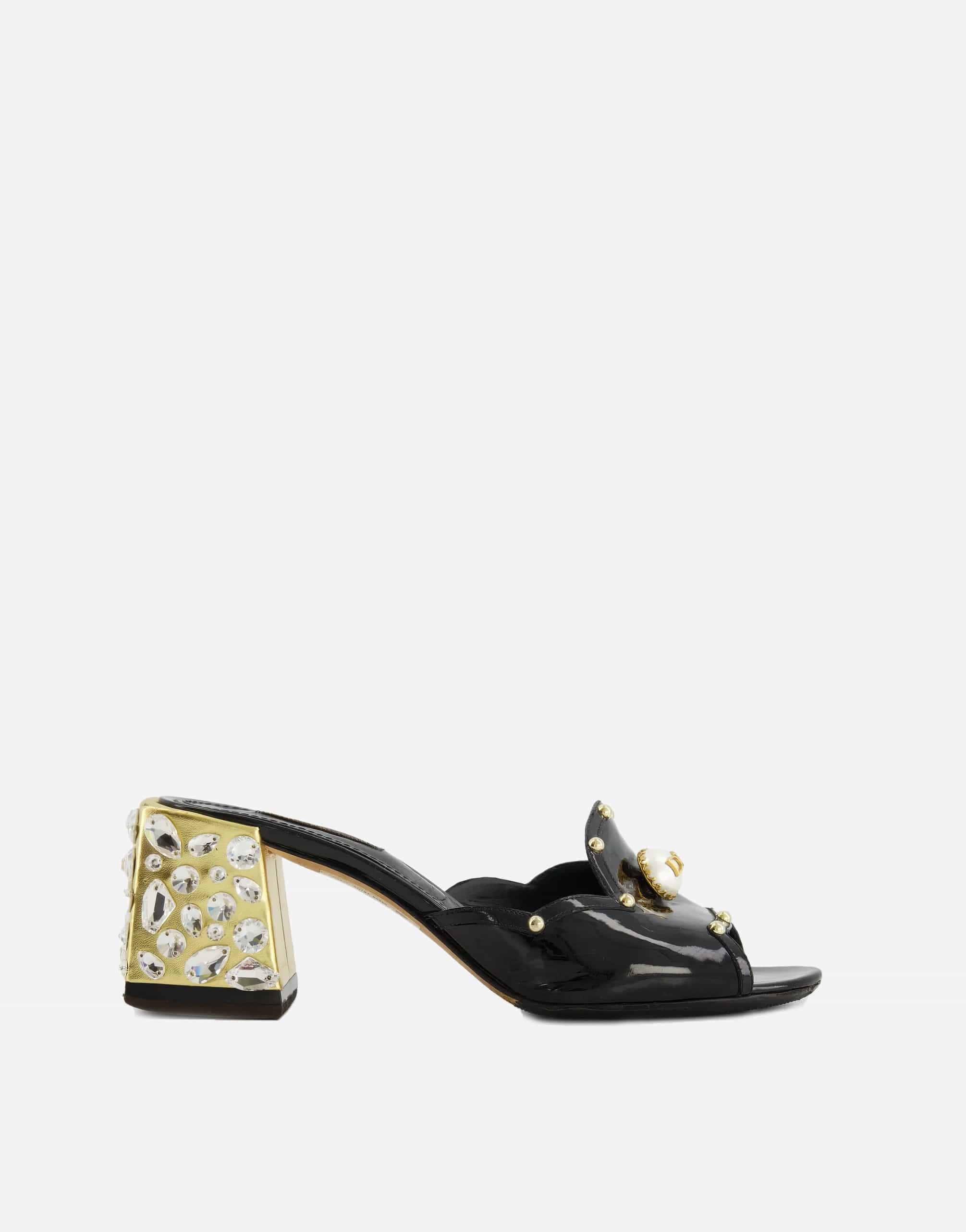 Dolce & Gabbana Heeled Mules With Crystal And Pearl Embellishments