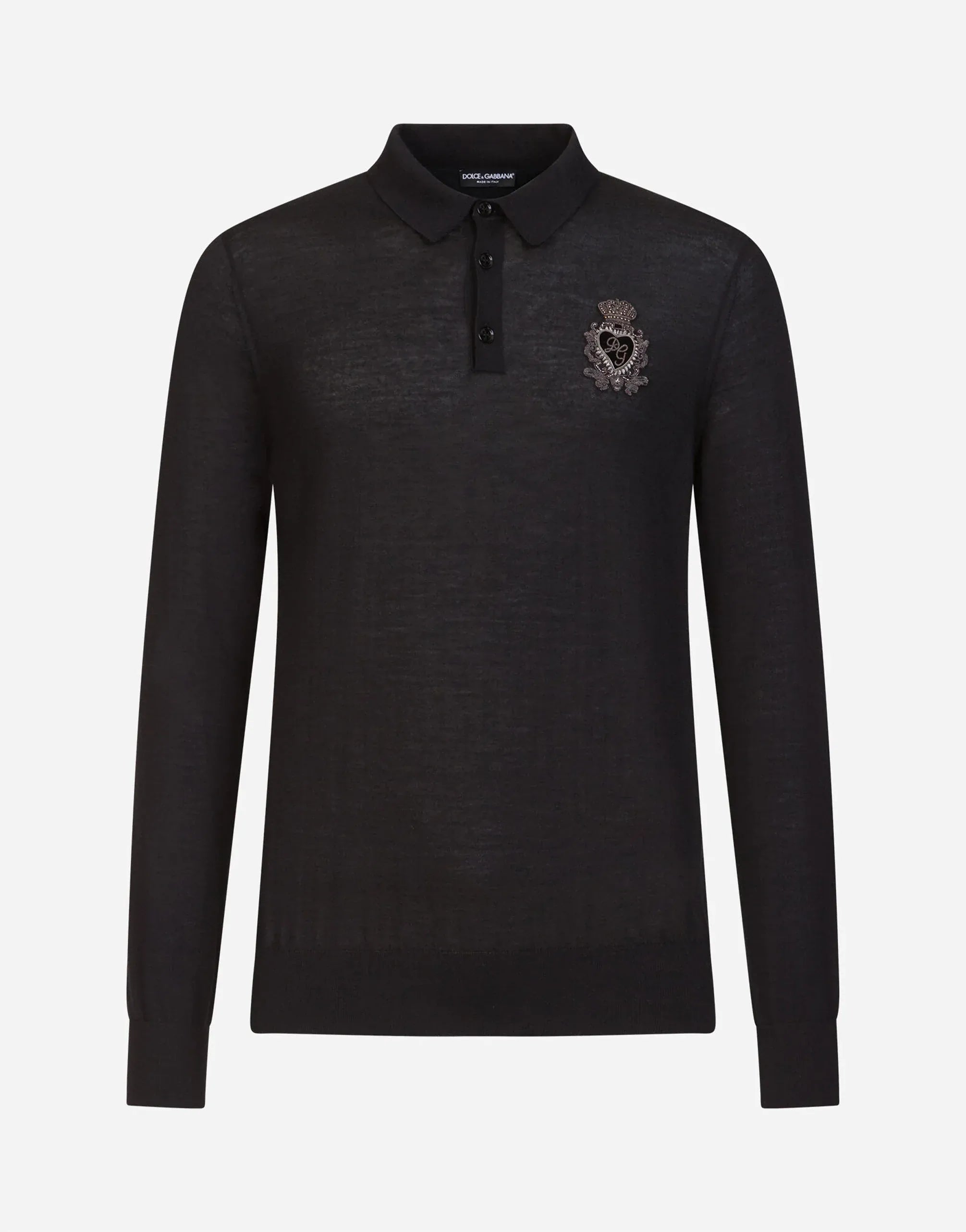 Dolce & Gabbana Heraldic Patch Cashmere Polo