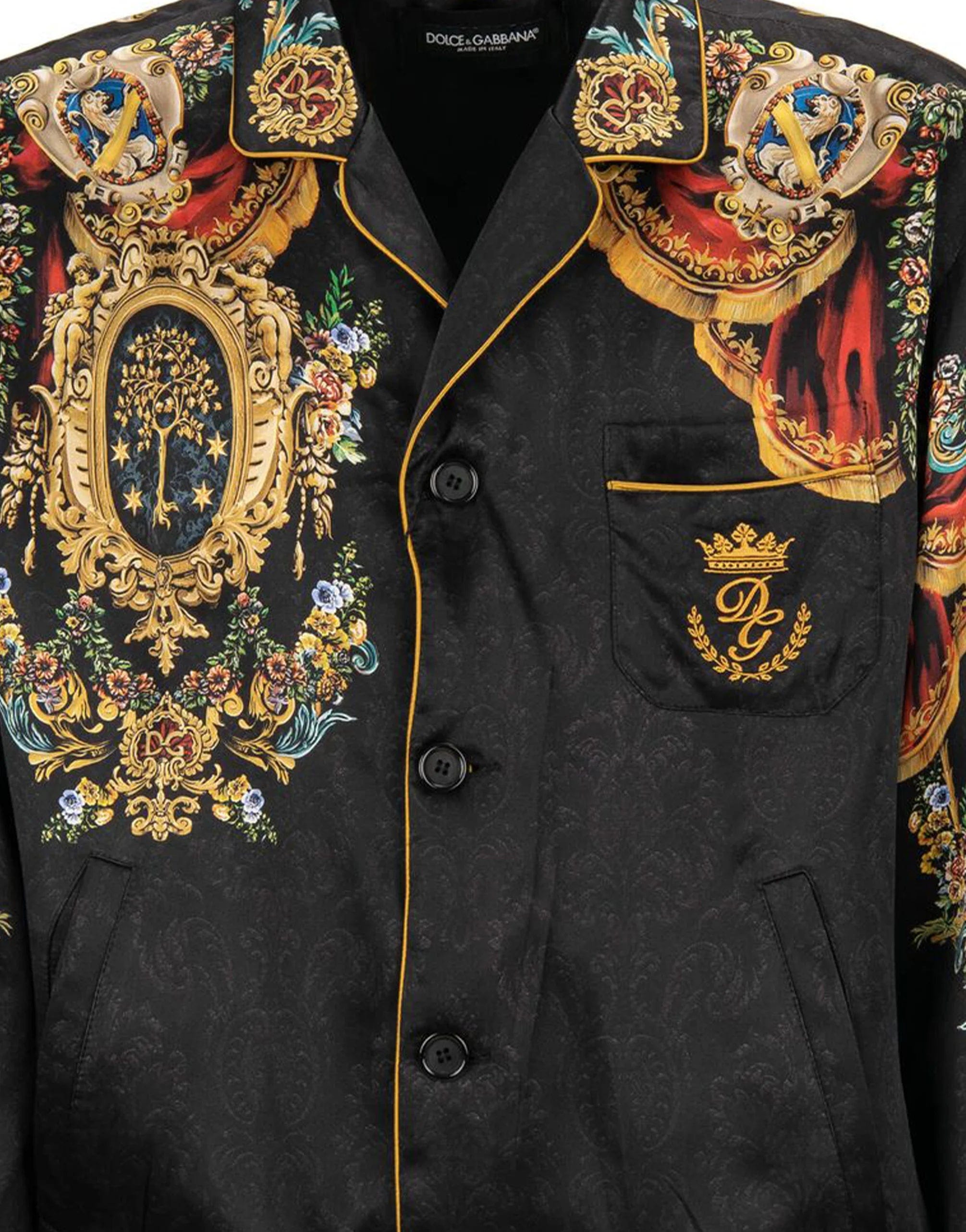 Dolce & Gabbana Heraldry Printed Silk Jacket